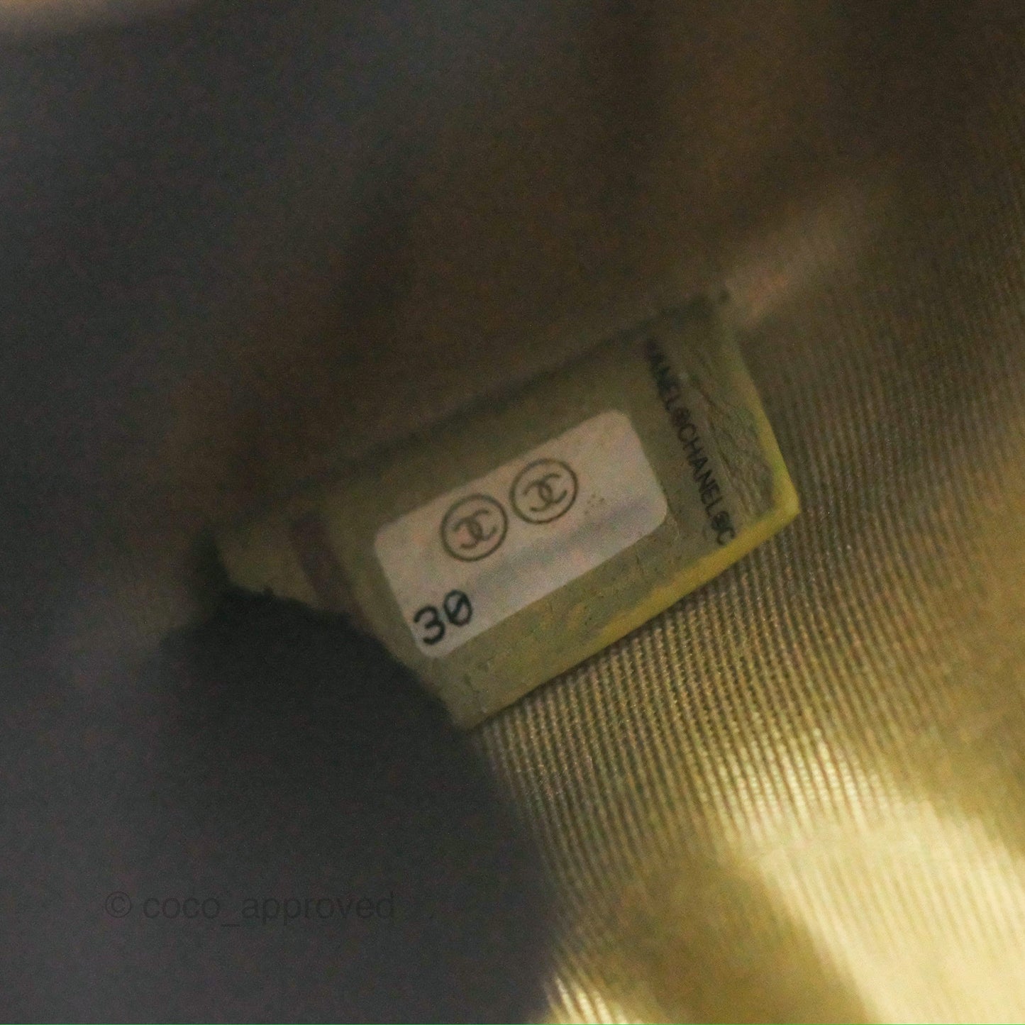 Chanel Diamond Belt Coin Purse Avocado Green Lambskin Aged Gold Hardware