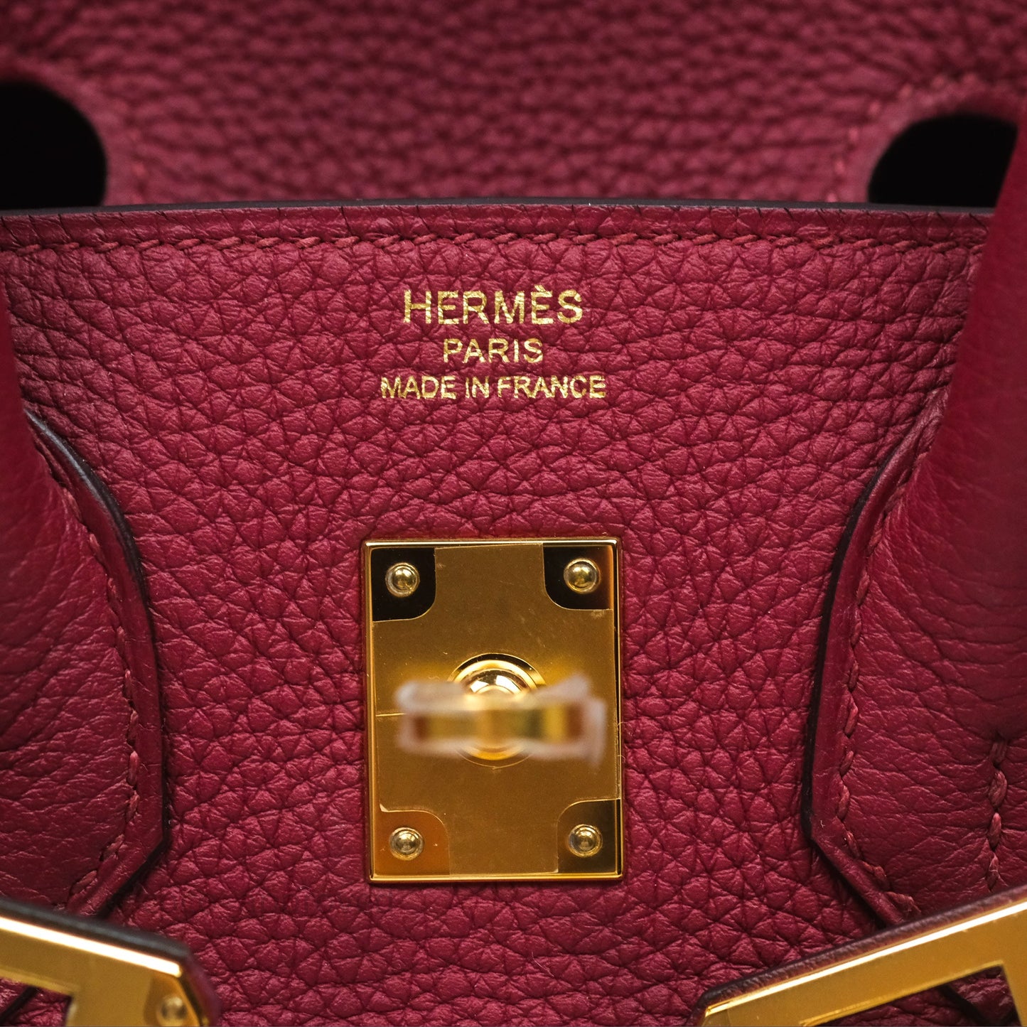 Hermès Birkin 25 Retourne Rouge Grenat Togo Gold Hardware