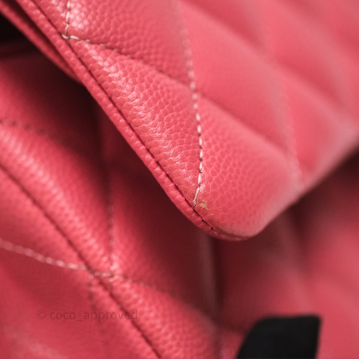 Chanel Classic M/L Medium Flap Quilted Pink Caviar Gold Hardware