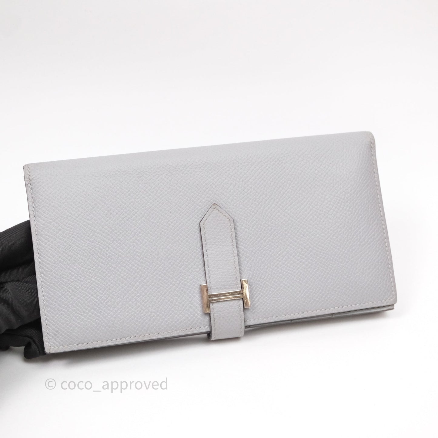 Hermès Bearn Long Wallet Gris Epsom Palladium Hardware