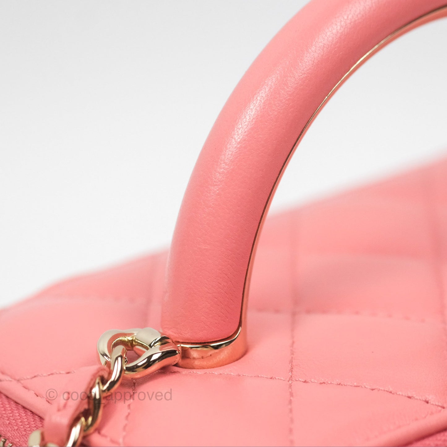 Chanel Vanity Rectangular Top Handle Pink Lambskin Gold Hardware