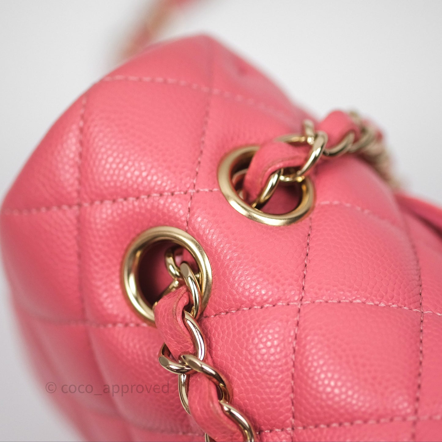 Chanel Classic M/L Medium Flap Quilted Pink Caviar Gold Hardware