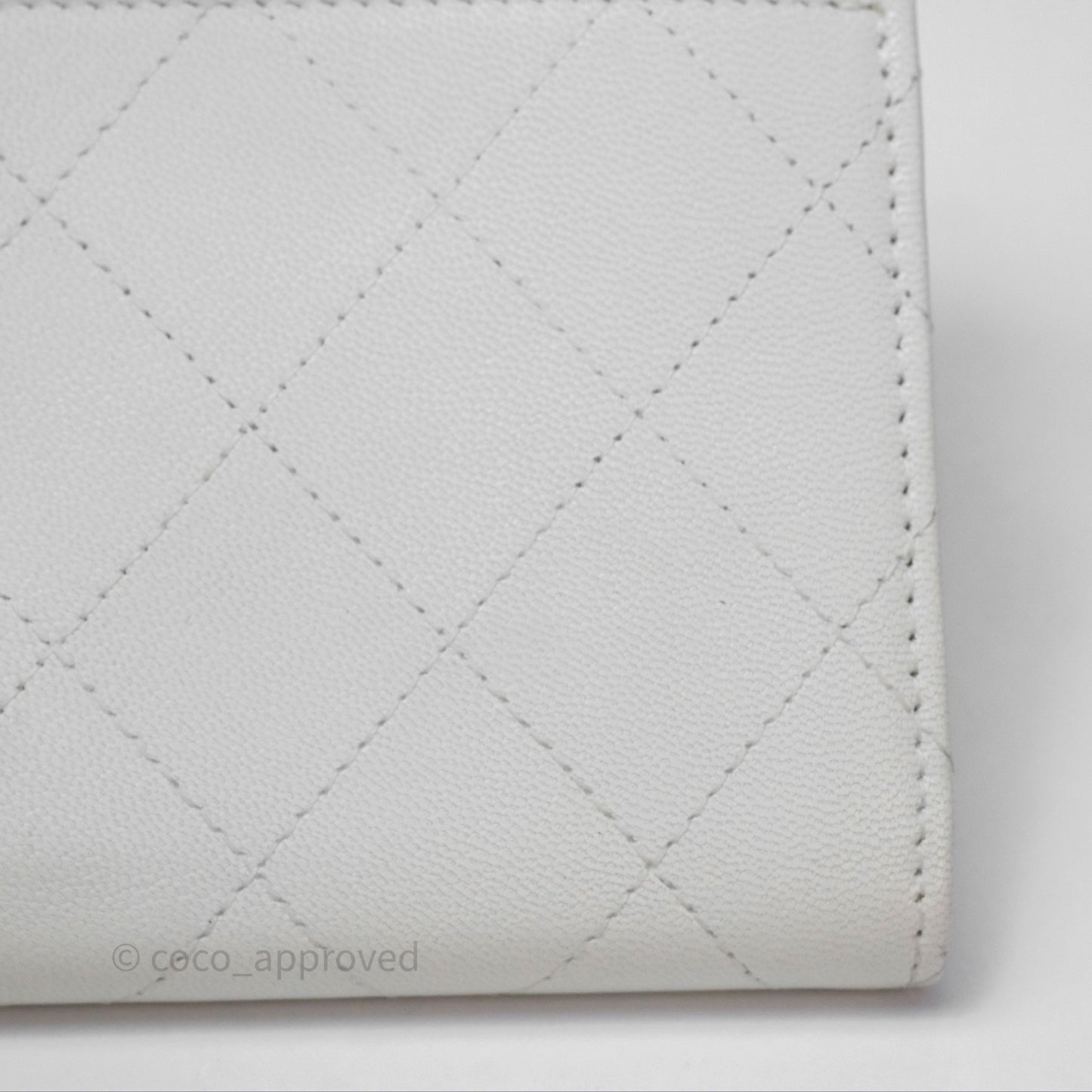 Chanel Quilted Mini Chic Pearls Flap Wallet On Chain WOC White Goatskin Aged Gold Hardware