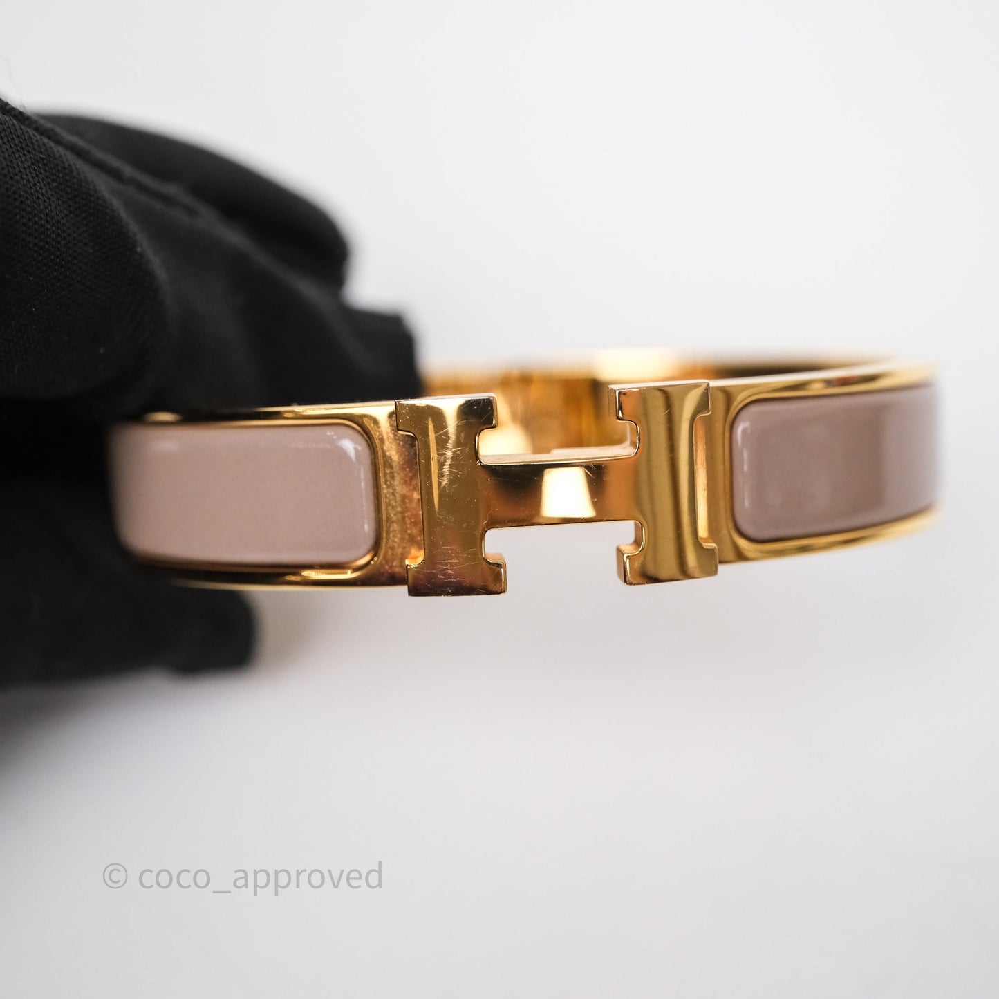 Hermès Clic H Bracelet Marron Glace Gold Hardware