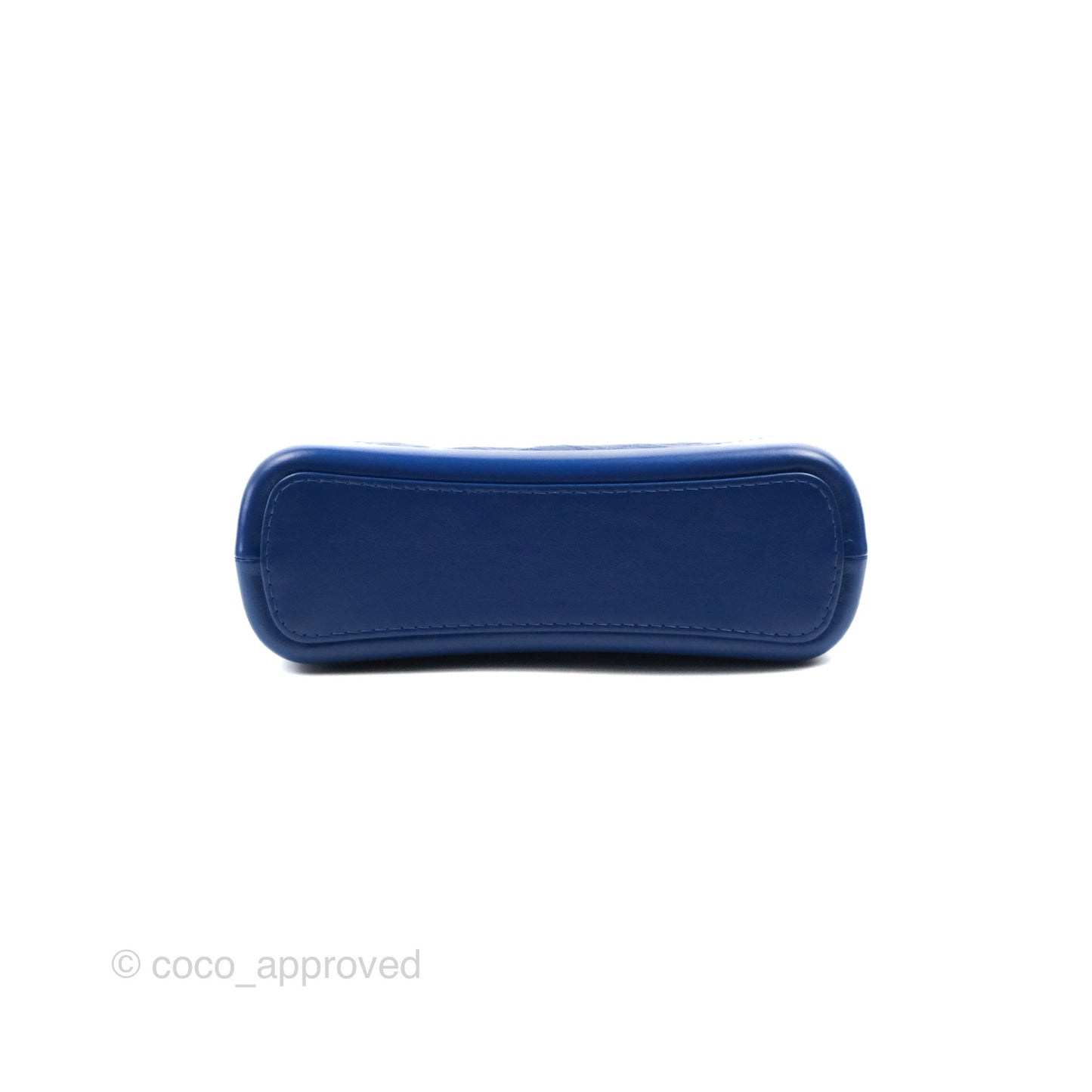Chanel New Medium Gabrielle Blue Logo Handle Aged Calfskin Mixed Hardware