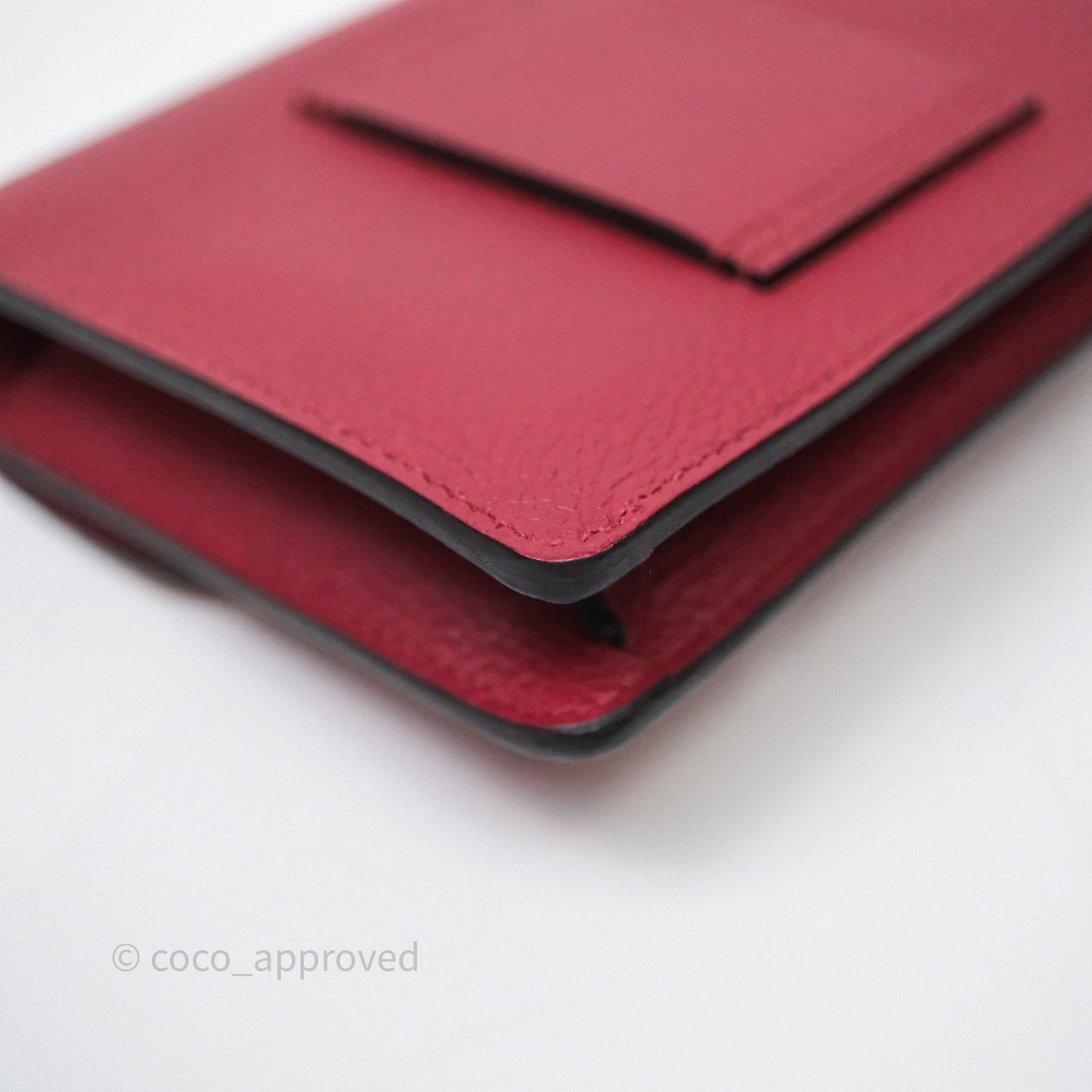 Hermès Roulis Slim Wallet Rouge H 55 Evercolor Palladium Hardware