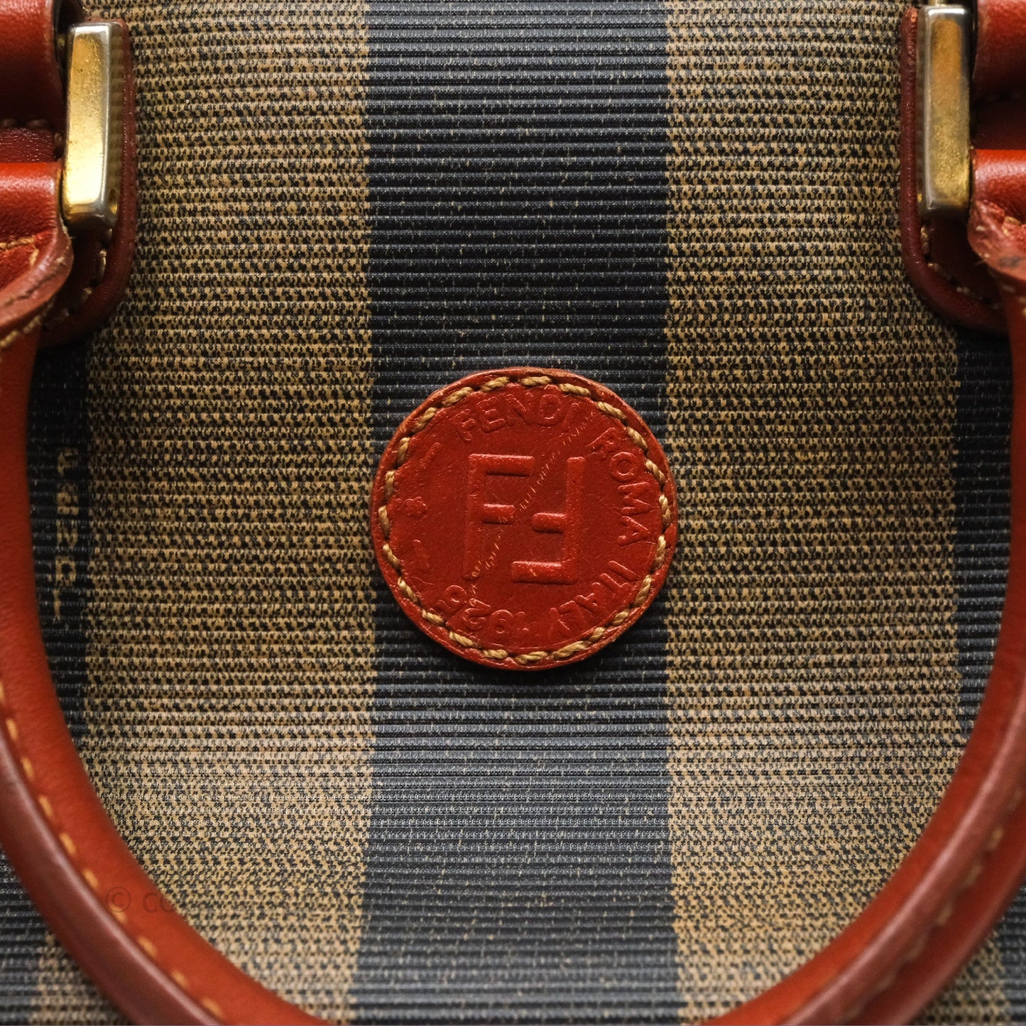 Fendi Mini Vintage Striped Boston Bag