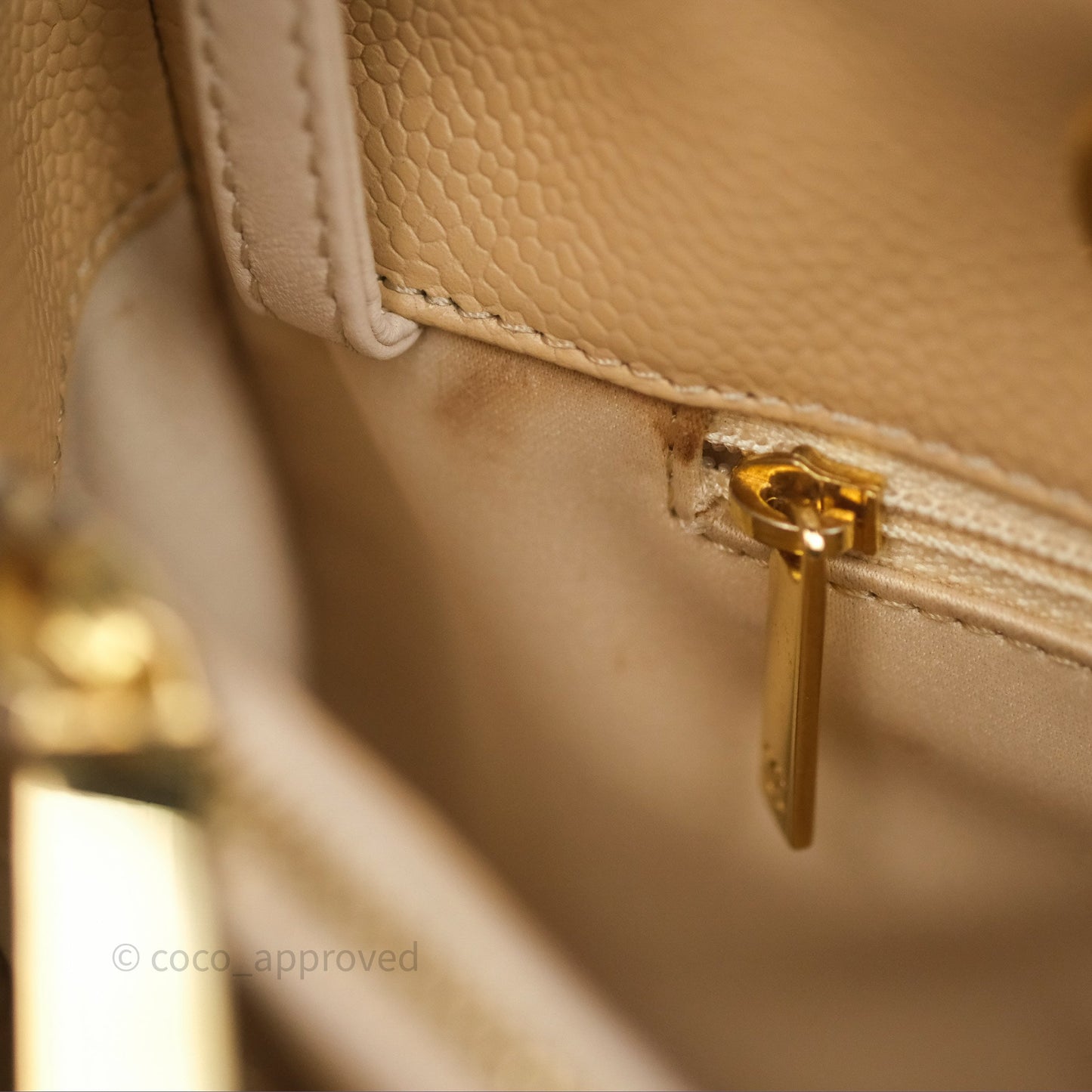 Chanel GST Beige Caviar Gold Hardware
