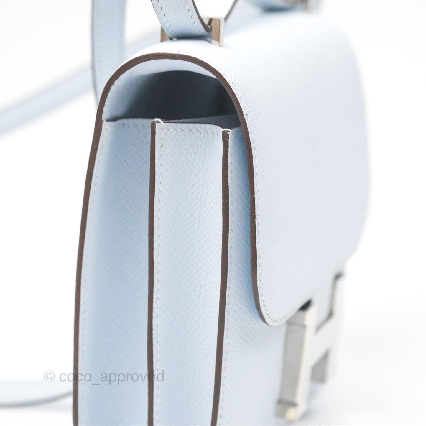 Hermès Constance Mini 18cm Blue Brume Epsom Palladium Hardware