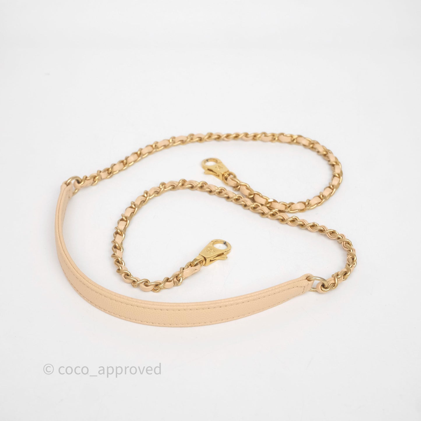 Chanel Small Coco Handle Quilted Beige Caviar Aged Gold Hardware