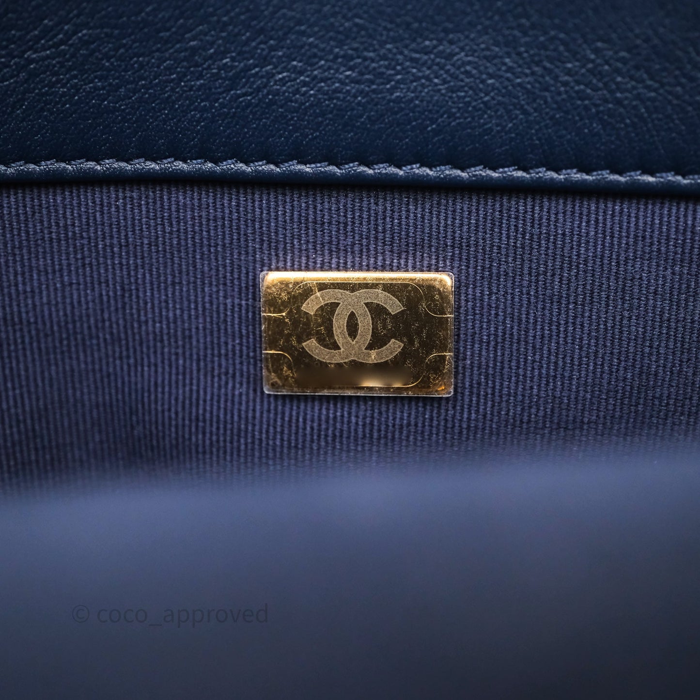 Chanel 19 Small Dark Navy Fabric Mixed Hardware