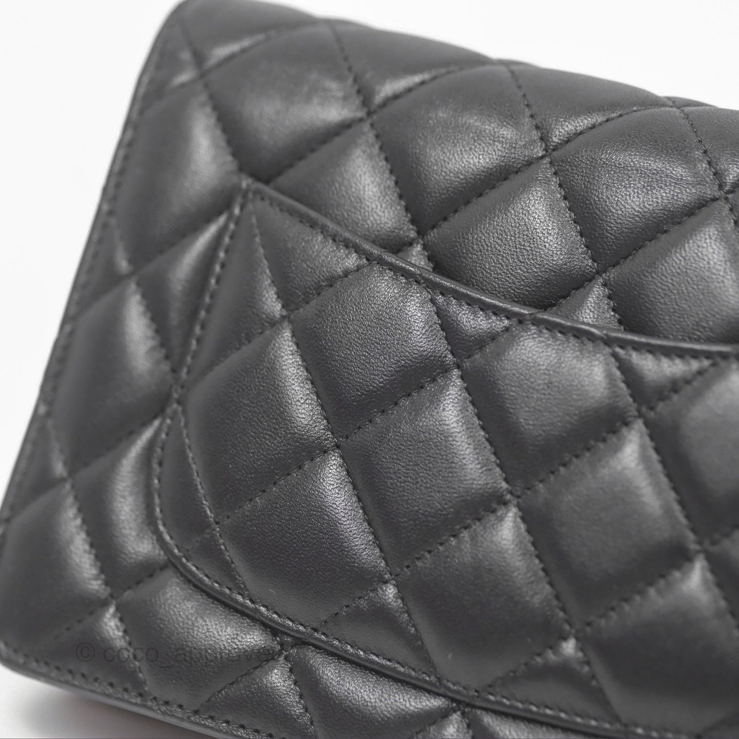 Chanel Quilted Classic Wallet on Chain WOC Black Lambskin Gold Hardware