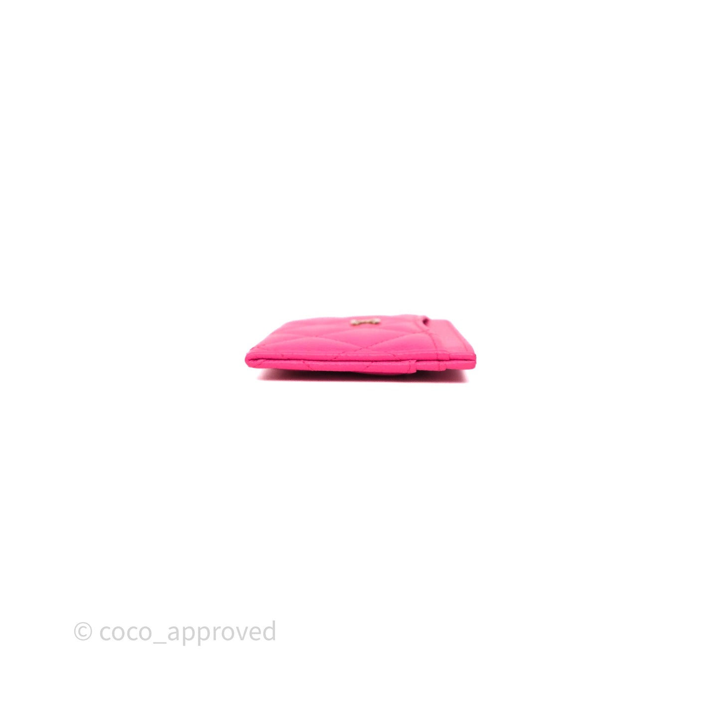 Chanel Classic Flat Card Holder Pink Caviar Gold Hardware