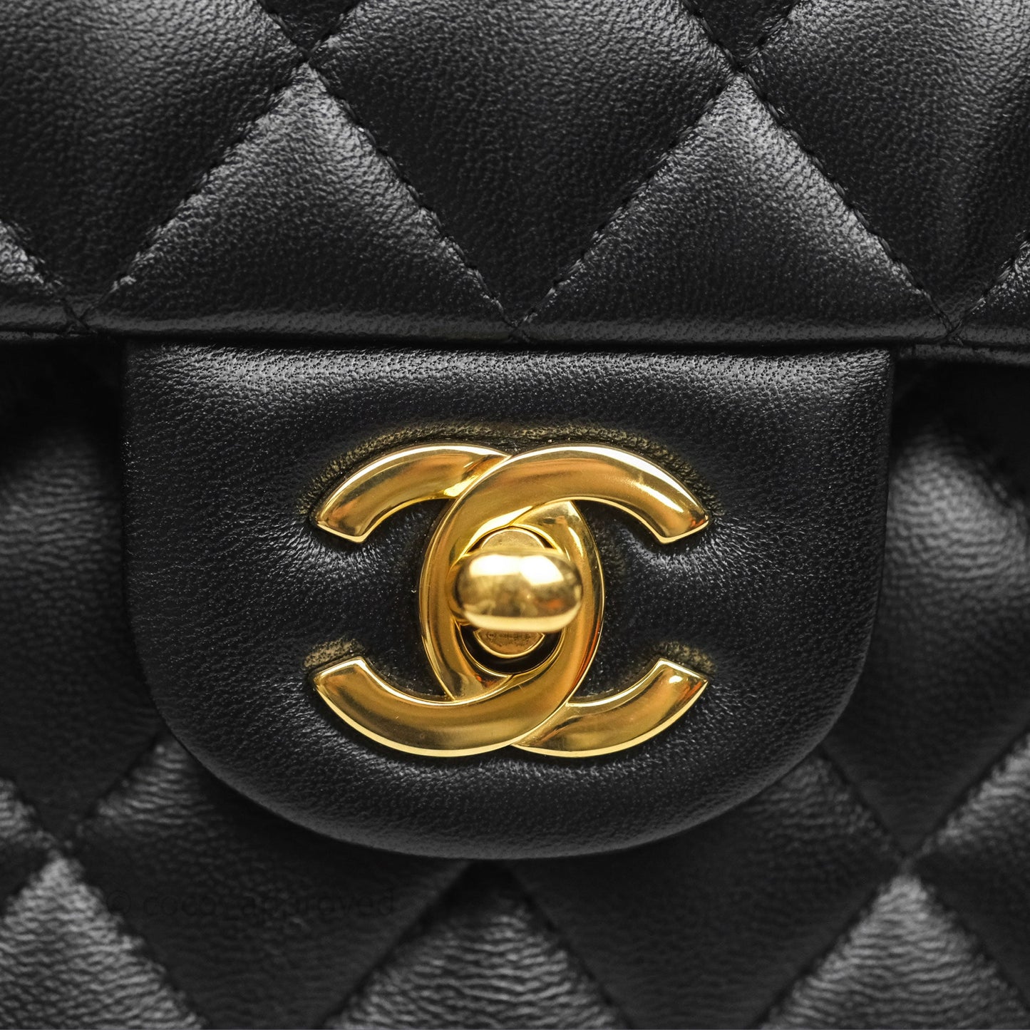 Chanel Small Classic Flap Quilted Black Lambskin Gold Hardware