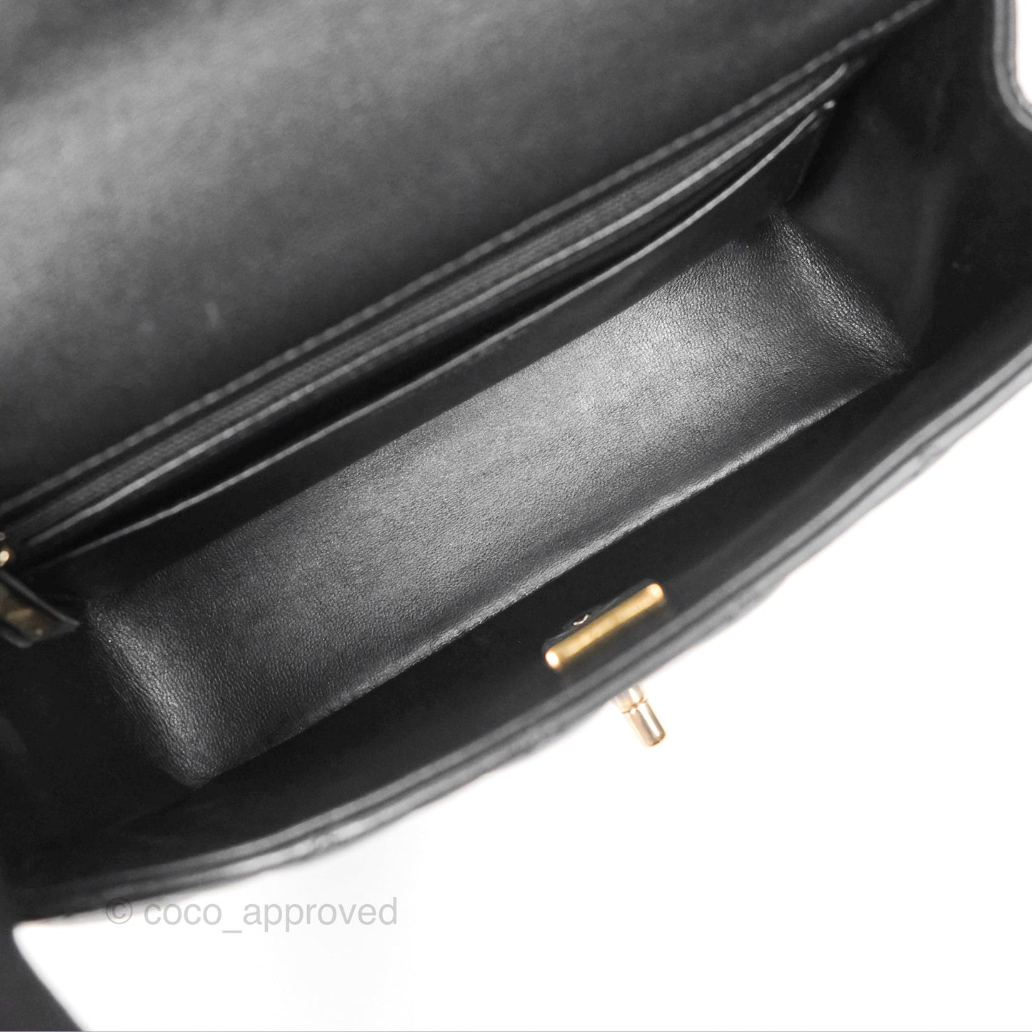 Chanel Top Handle Mini Rectangular Flap Bag Black Lambskin Gold Hardware