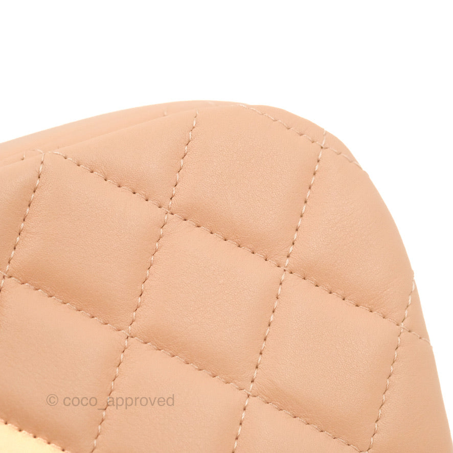 Chanel Clutch with Chain Beige Pink Calfskin Aged Gold Hardware