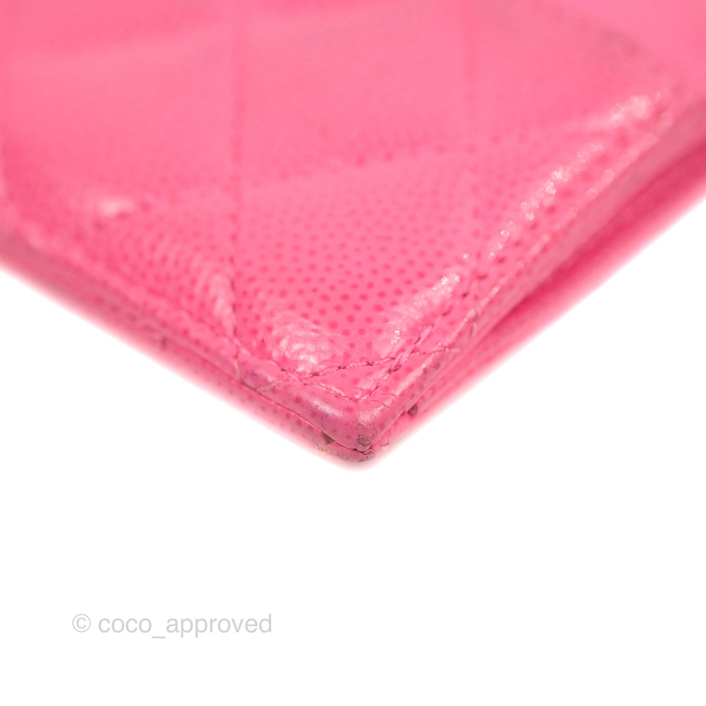 Chanel Quilted CC Zipped Card Holder Dark Pink Caviar Gold Hardware