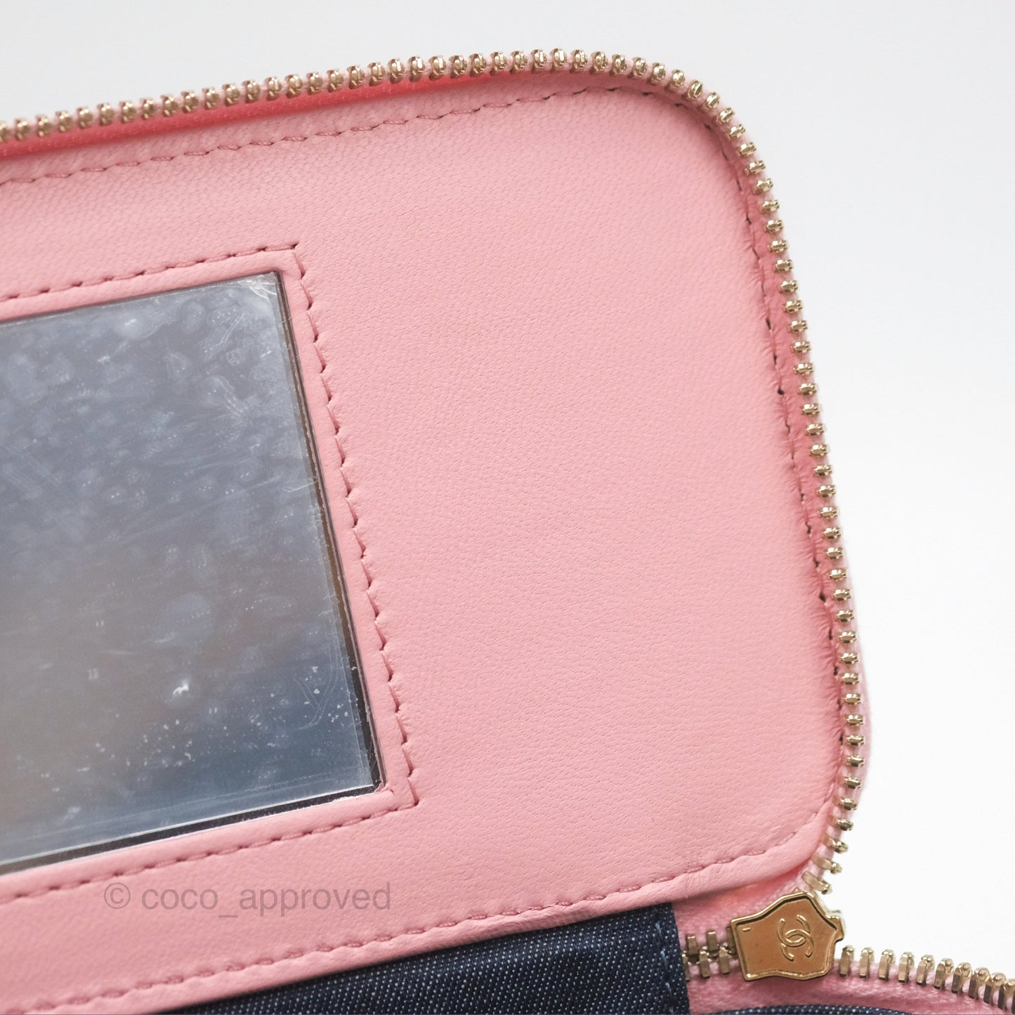 Chanel Resin Elegant Chain Vanity Case Pink Lambskin Gold Hardware