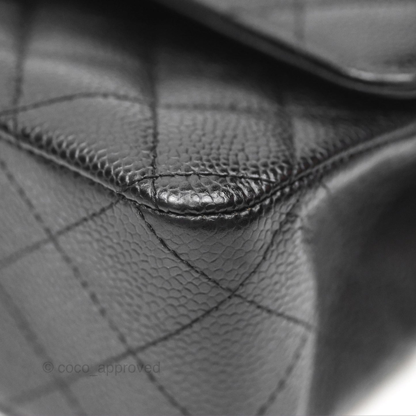 Chanel Classic M/L Medium Flap Quilted Black Caviar Silver Hardware
