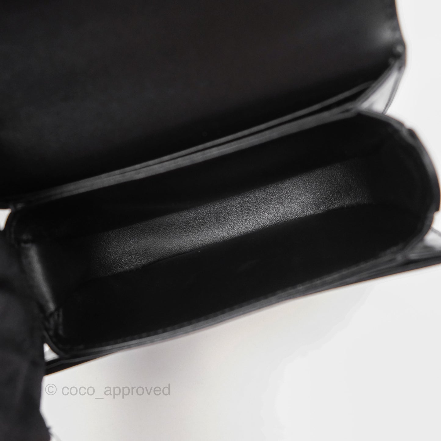 Celine Mini Besace Clea in Shiny Calfskin Black