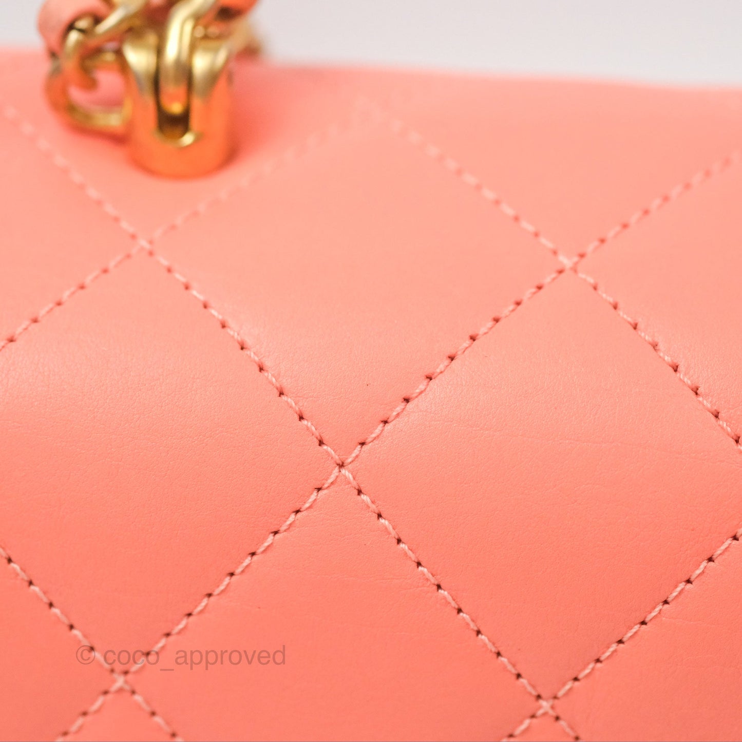 Chanel Metal Top Handle Flap Bag Iridescent Orange Claire Calfskin Aged Gold Hardware