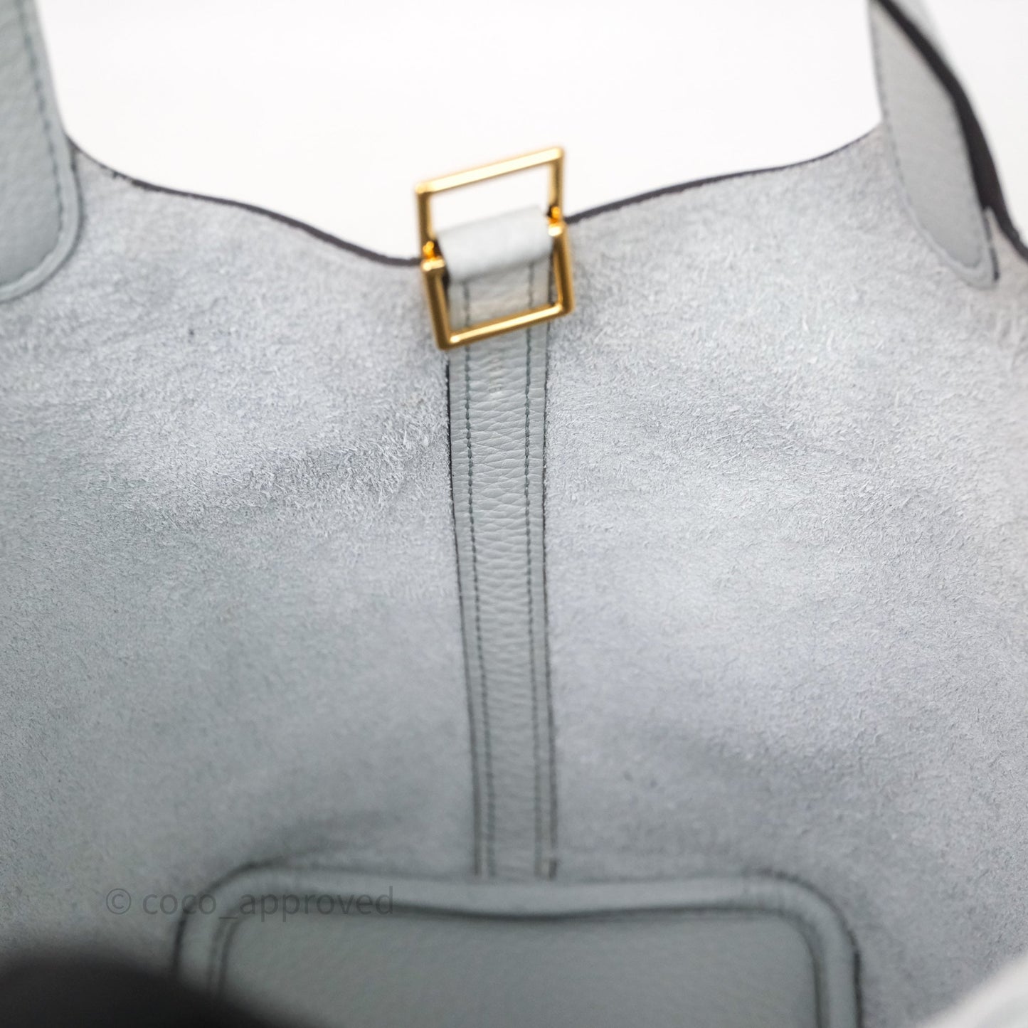 Hermès Picotin 18 Bleu Pâle 08 Clemence Gold Hardware