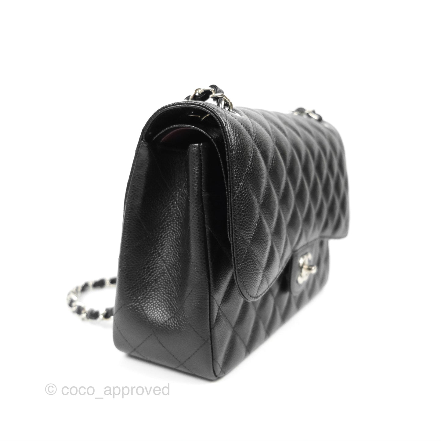 Chanel Jumbo Double Flap Black Caviar Silver Hardware⁣⁣
