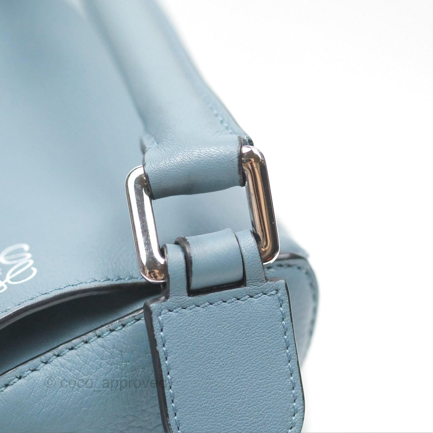 Loewe Small Puzzle Bag Stone Blue Calfskin Gold Hardware