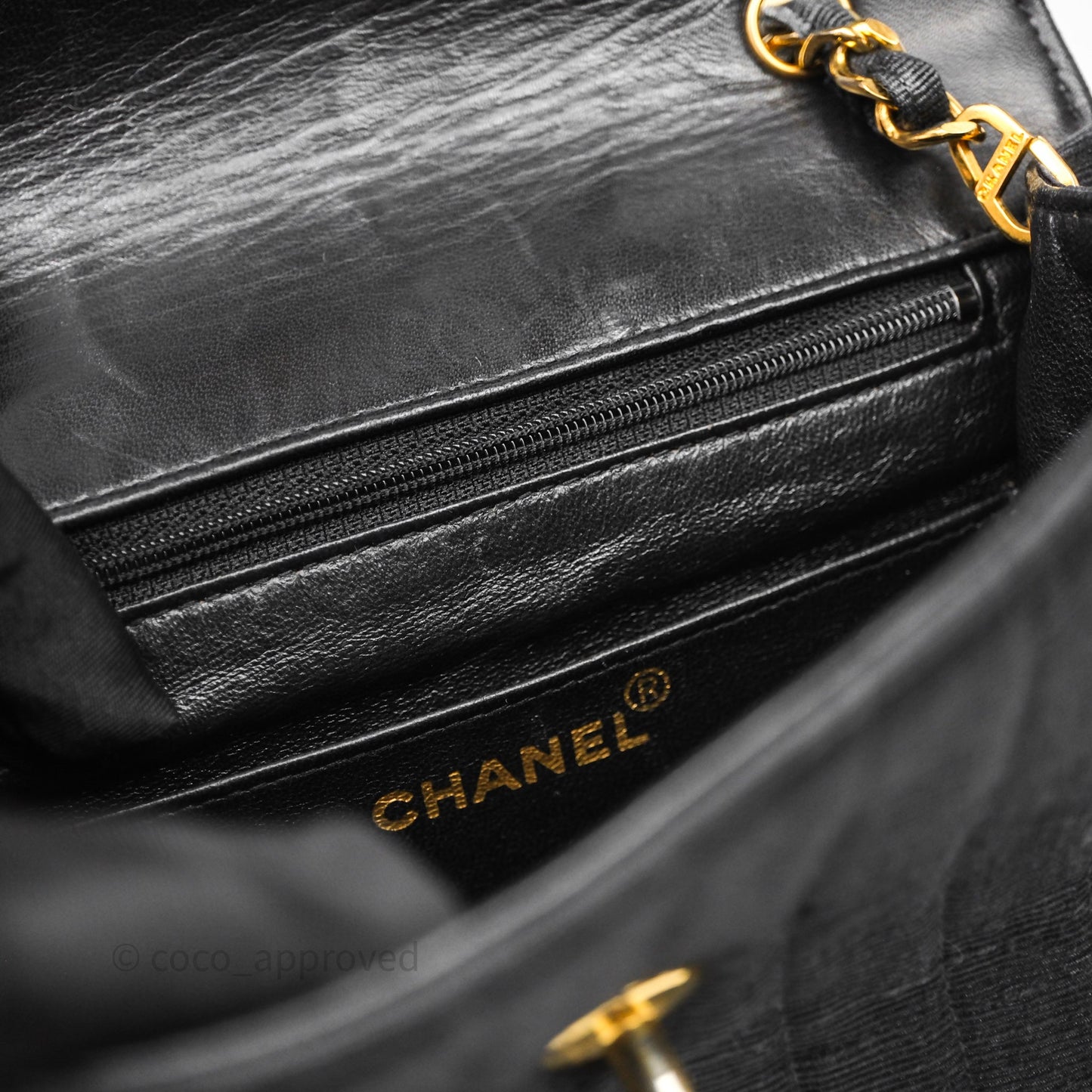 Chanel Vintage Small Flap Bag Black Grosgrain 24K Gold Hardware