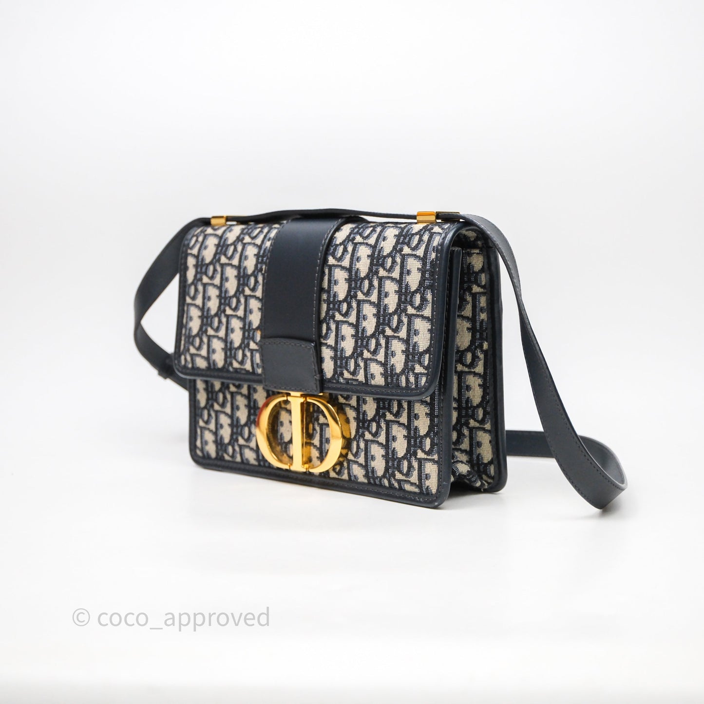 Christian Dior Small 30 Montaigne Bag Blue Dior Oblique Jacquard