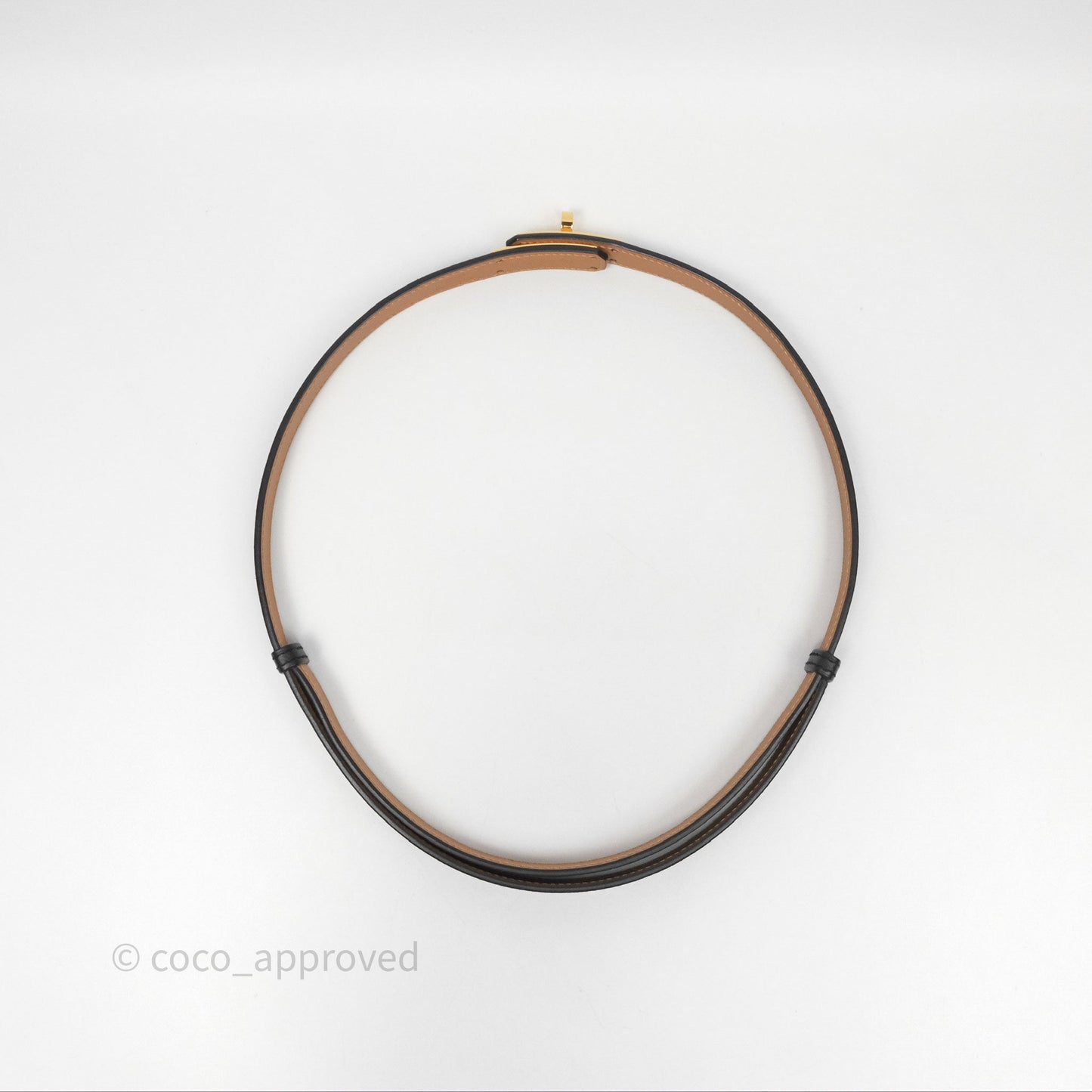 Hermès Kelly Belt Black Noir 89 Epsom Gold Hardware
