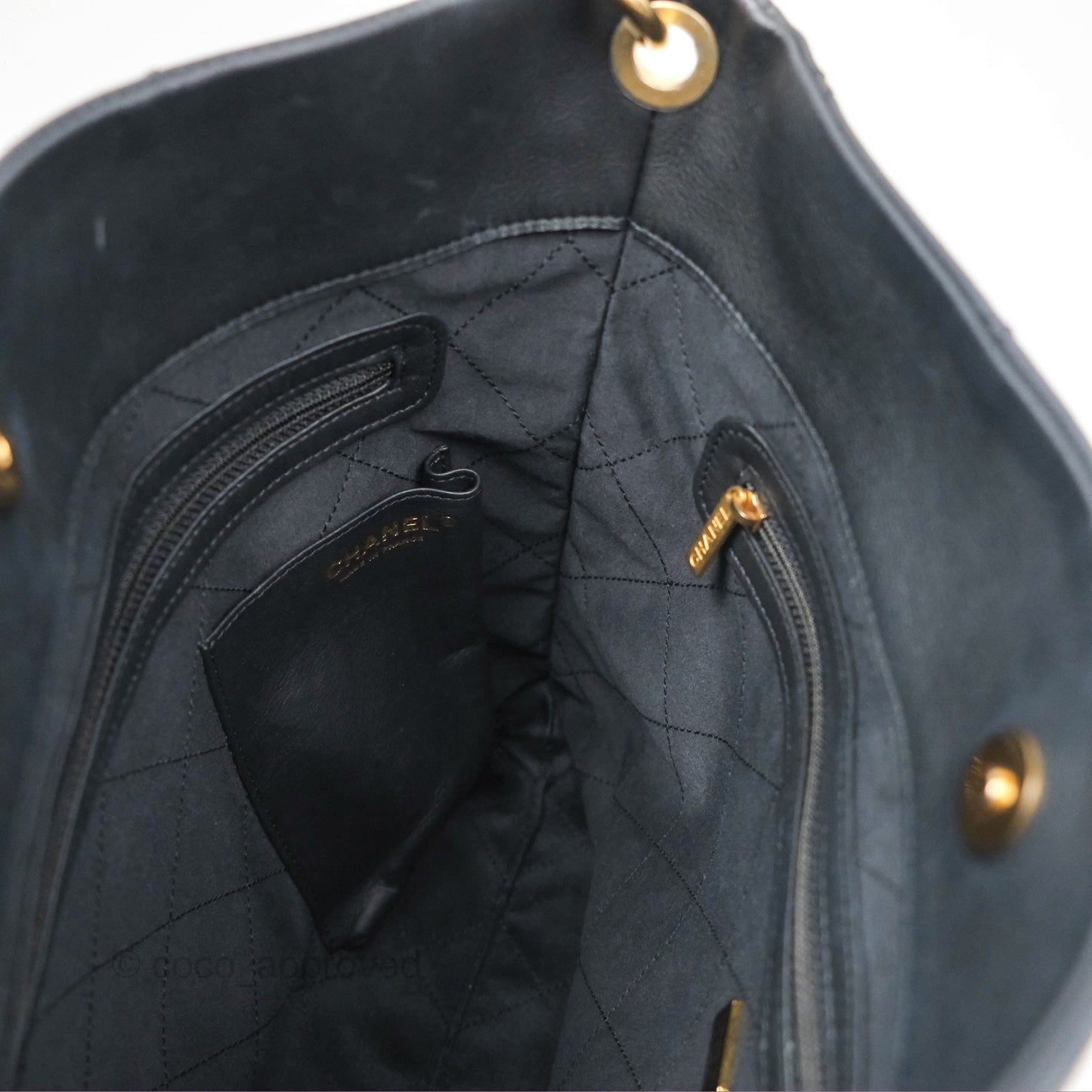 Chanel Large Hobo Tote Lambskin Black Aged Gold Hardware