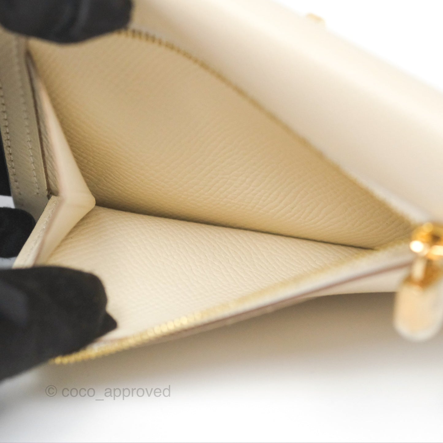 Hermès Kelly Pocket Compact Wallet Nata I2 Gold Hardware