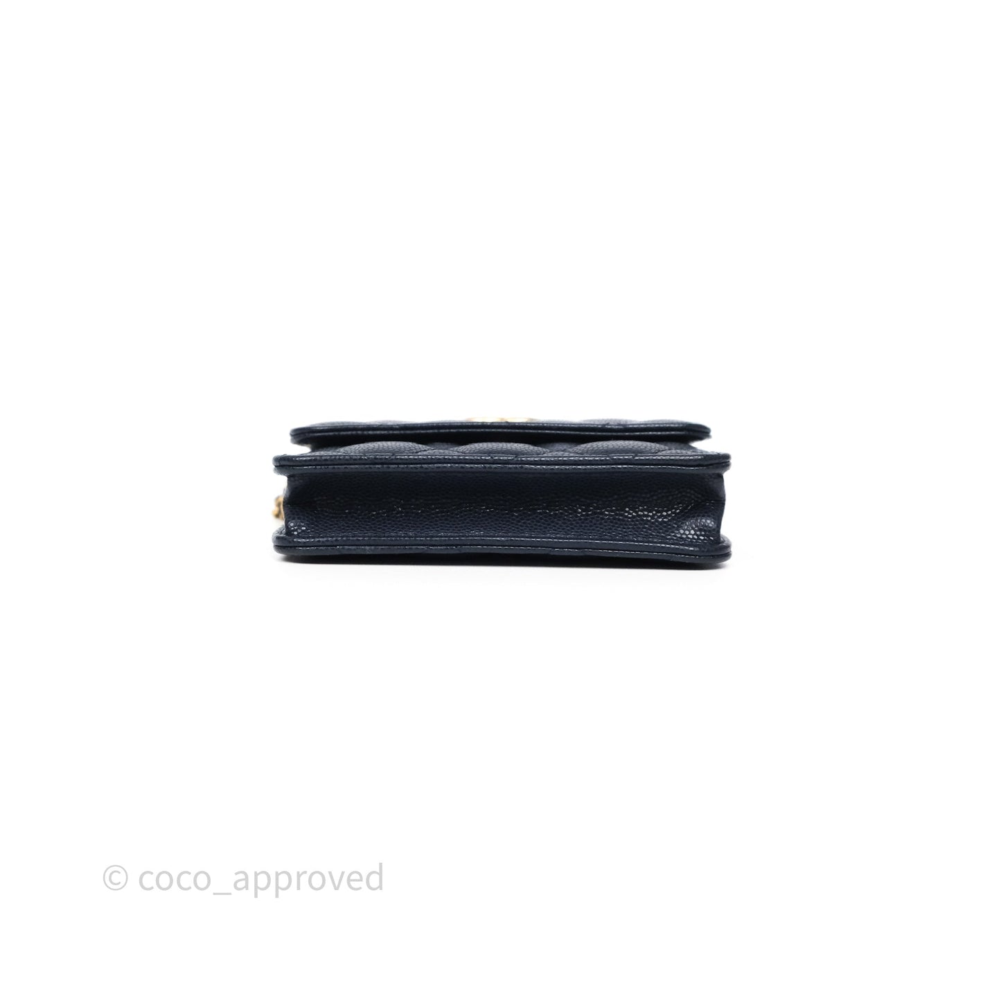 Chanel Twist Your Button Coin Purse With Chain Navy Shiny Caviar