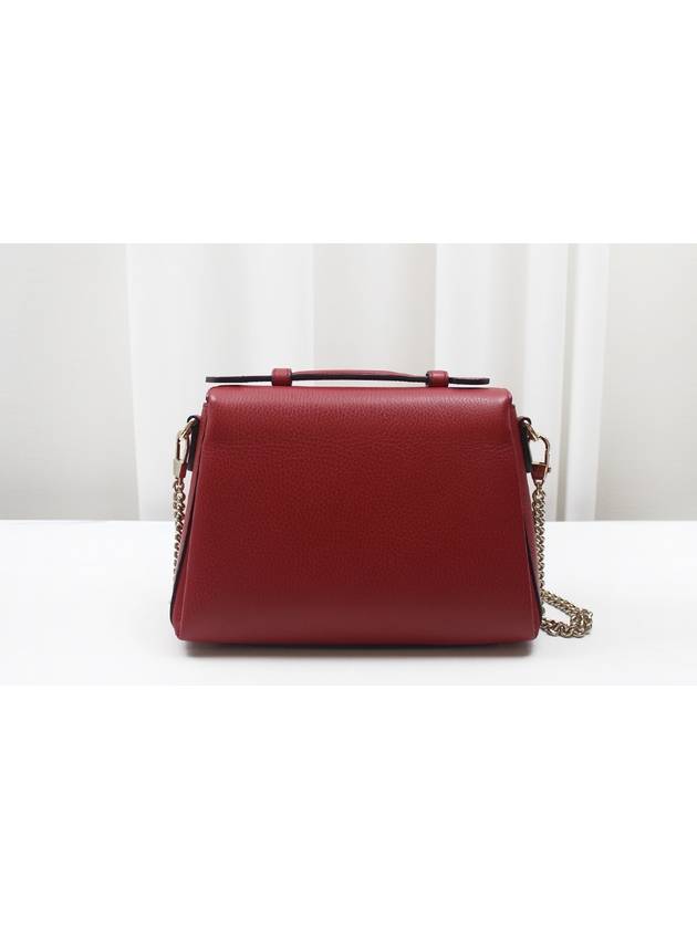 Luxury Gucci Trending 2025 Interlocking leather top handle chain shoulder bag red 510302