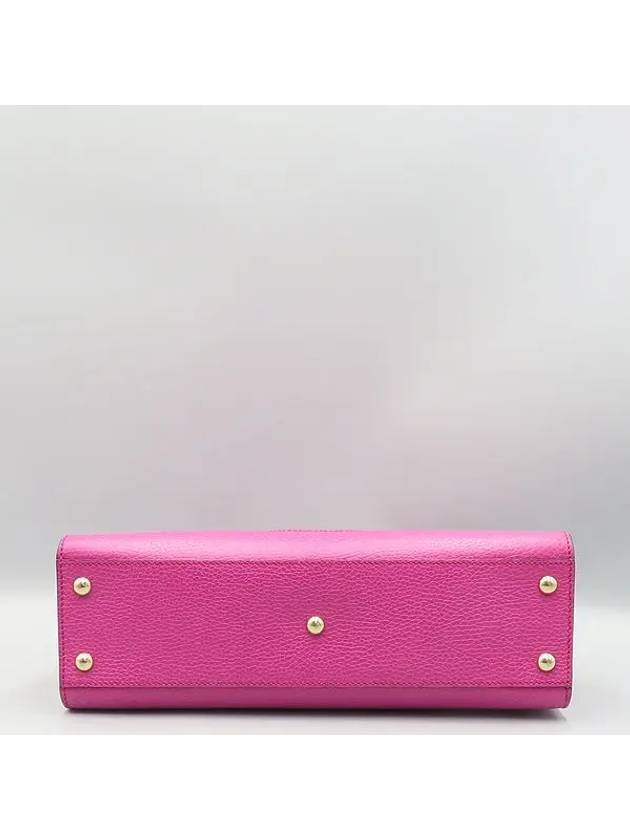 Luxury Gucci Trending 2025 431571 Pink leather SOHO top handle tote bag shoulder strap 2WAY