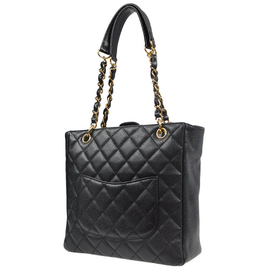 Luxury Chanel 2008-2009 Petite Shopping Tote PST Black Caviar