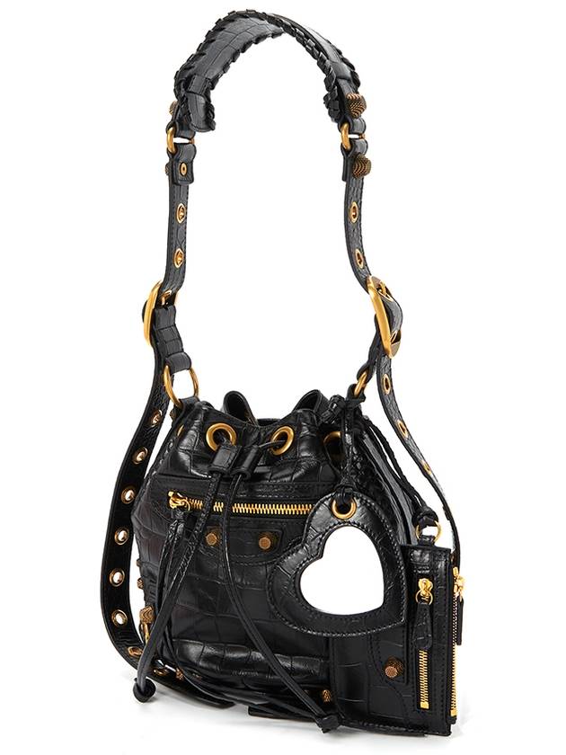 Luxury Balenciaga Le Cagole XS Leather Bucket Bag Black