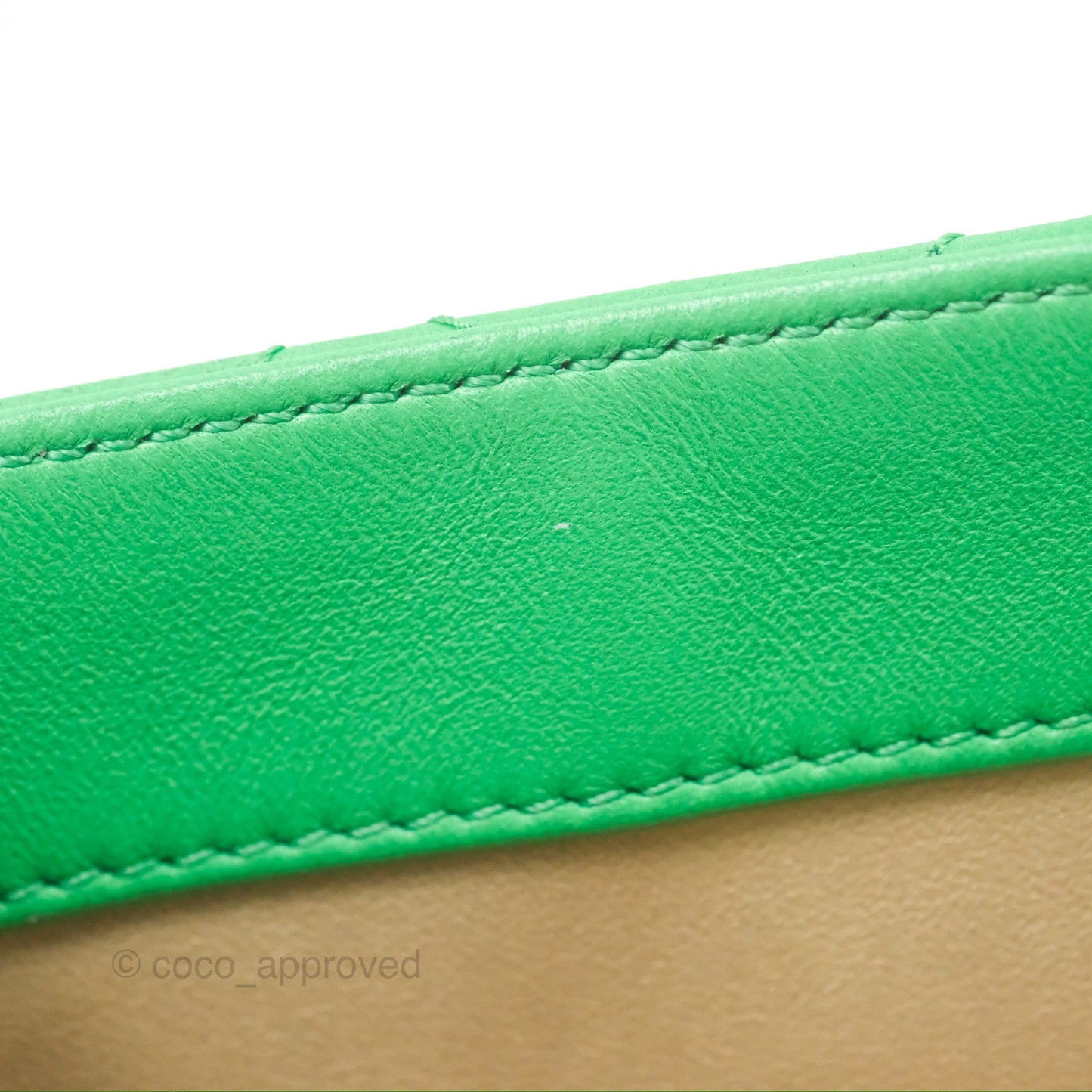 Chanel CC Quilted Flap Bag With Top Handle Green Calfskin Gold Hardware