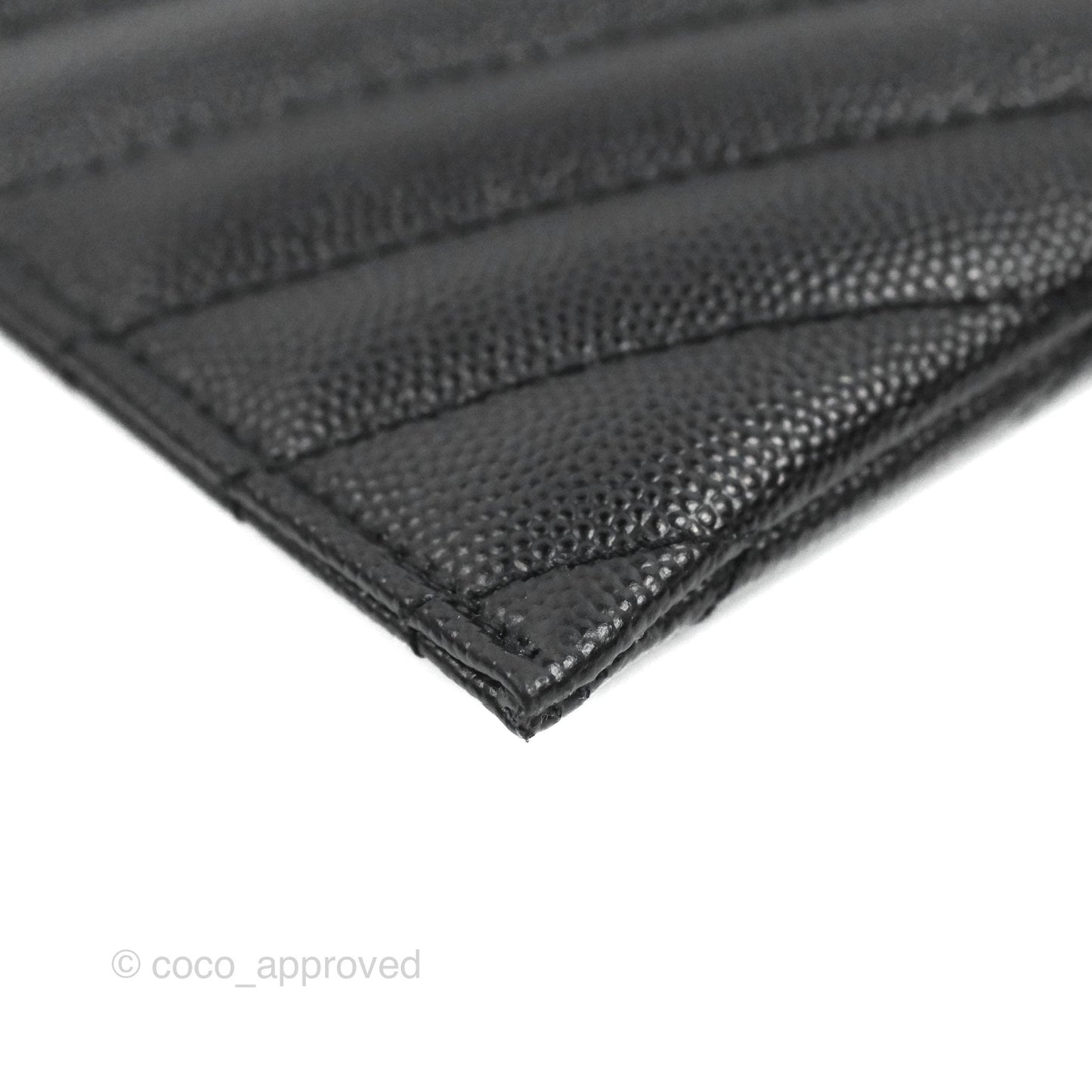 Saint Laurent Cassandre Matelasse Zipped Pouch Black Grained Leather Gold Hardware