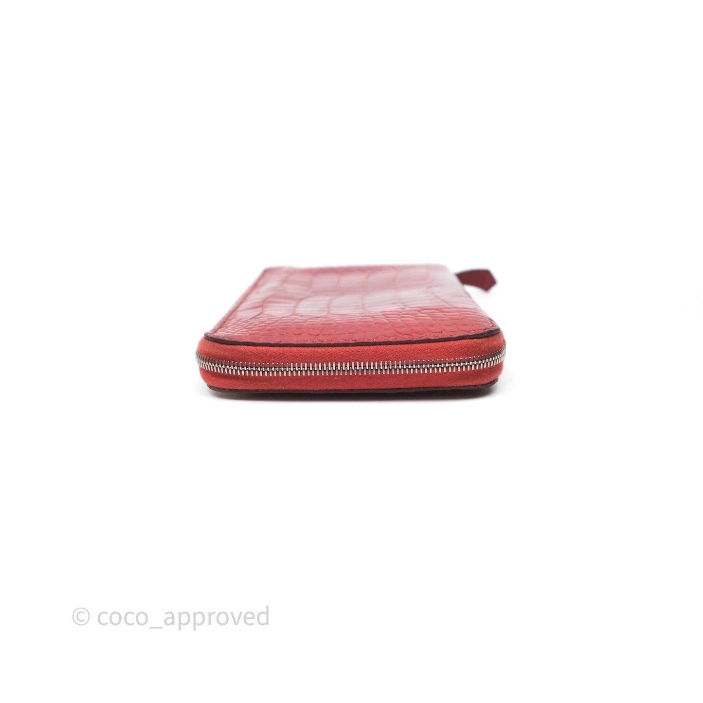 Hermès Azap Wallet Red Alligator Palladium Hardware
