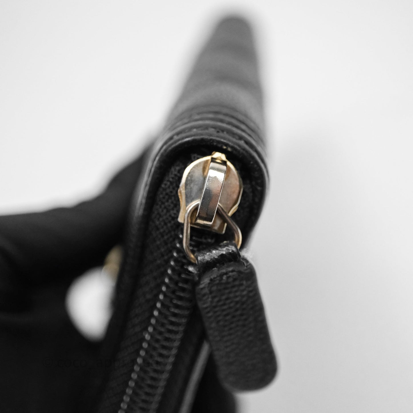 Chanel Boy Zip Wallet Black Caviar Gold Hardware