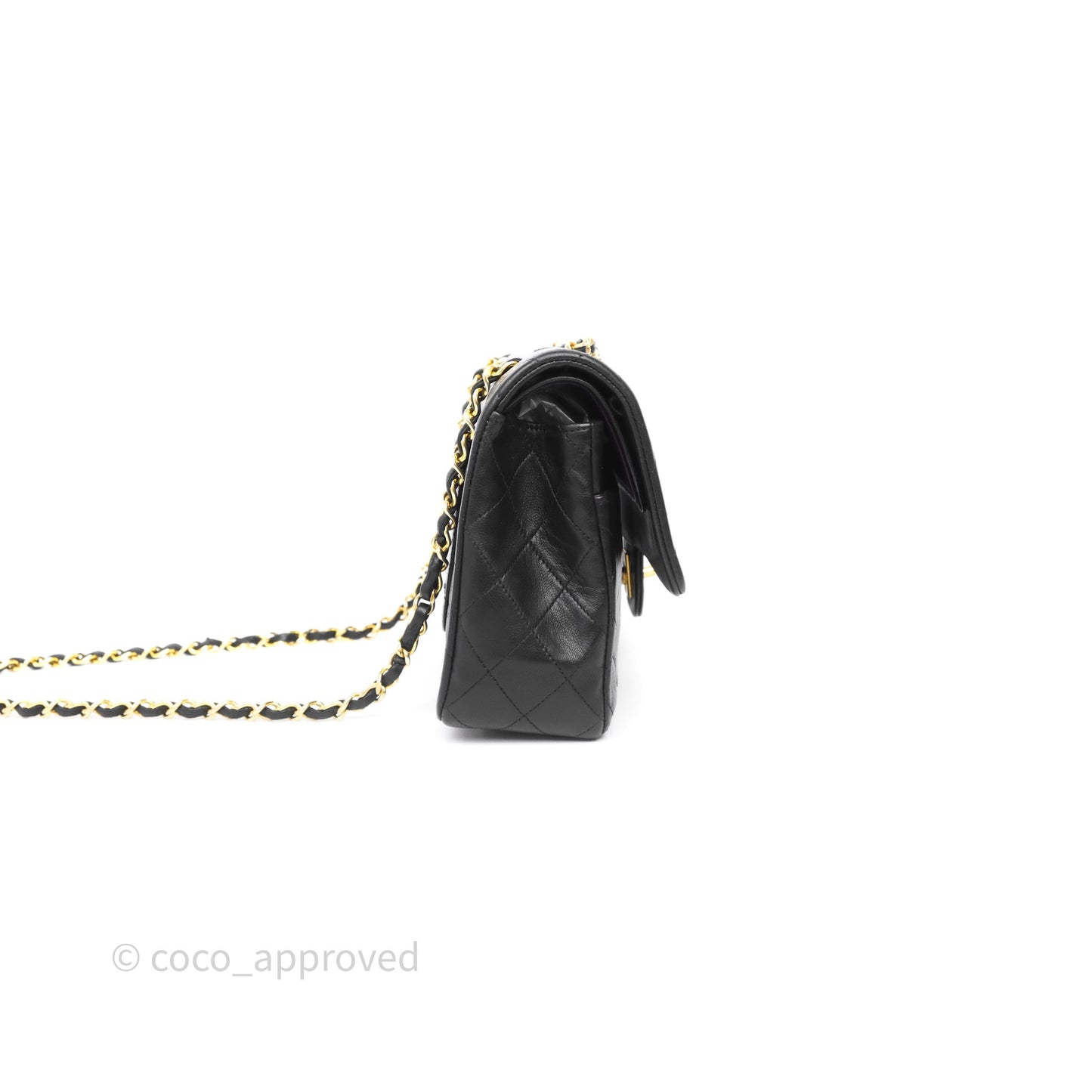 Chanel Vintage Medium Classic Flap Black Lambskin 24K Gold Hardware
