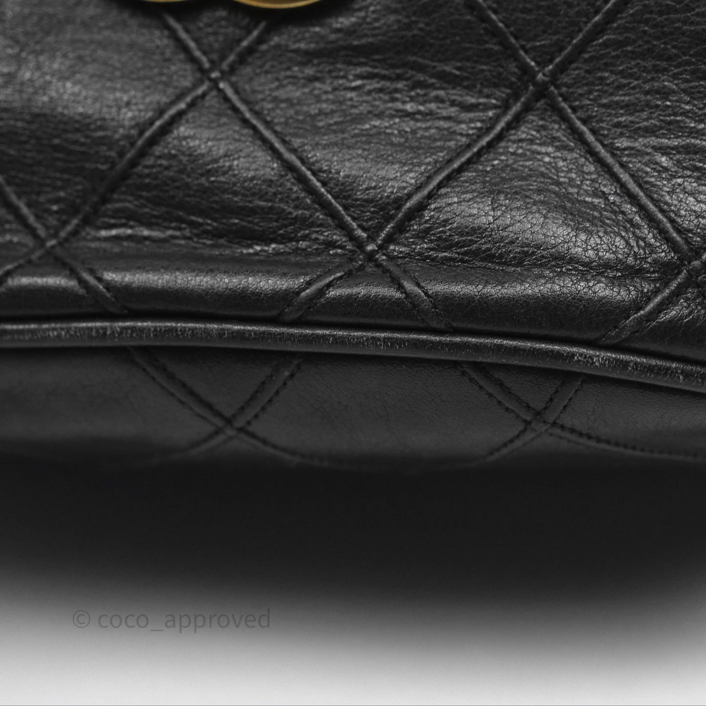 Chanel Vintage Mini CC Bucket Bag Black Lambskin Gold Hardware