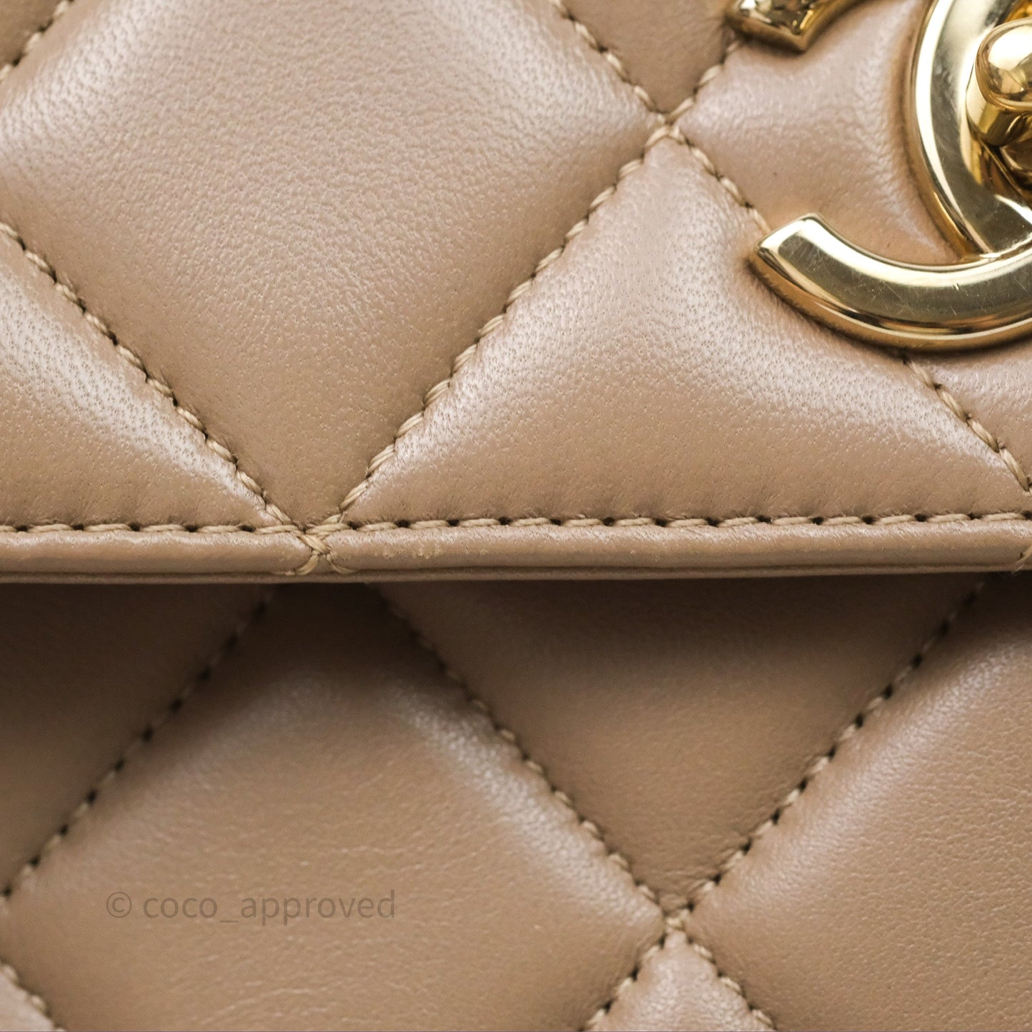 Chanel Small Trendy CC Beige Lambskin Gold Hardware