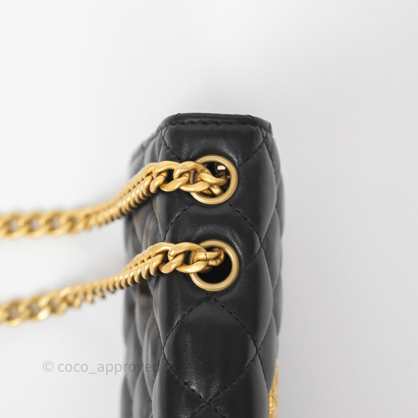 Chanel All Slide Adjustable Chain Phone Holder WOC Black Lambskin