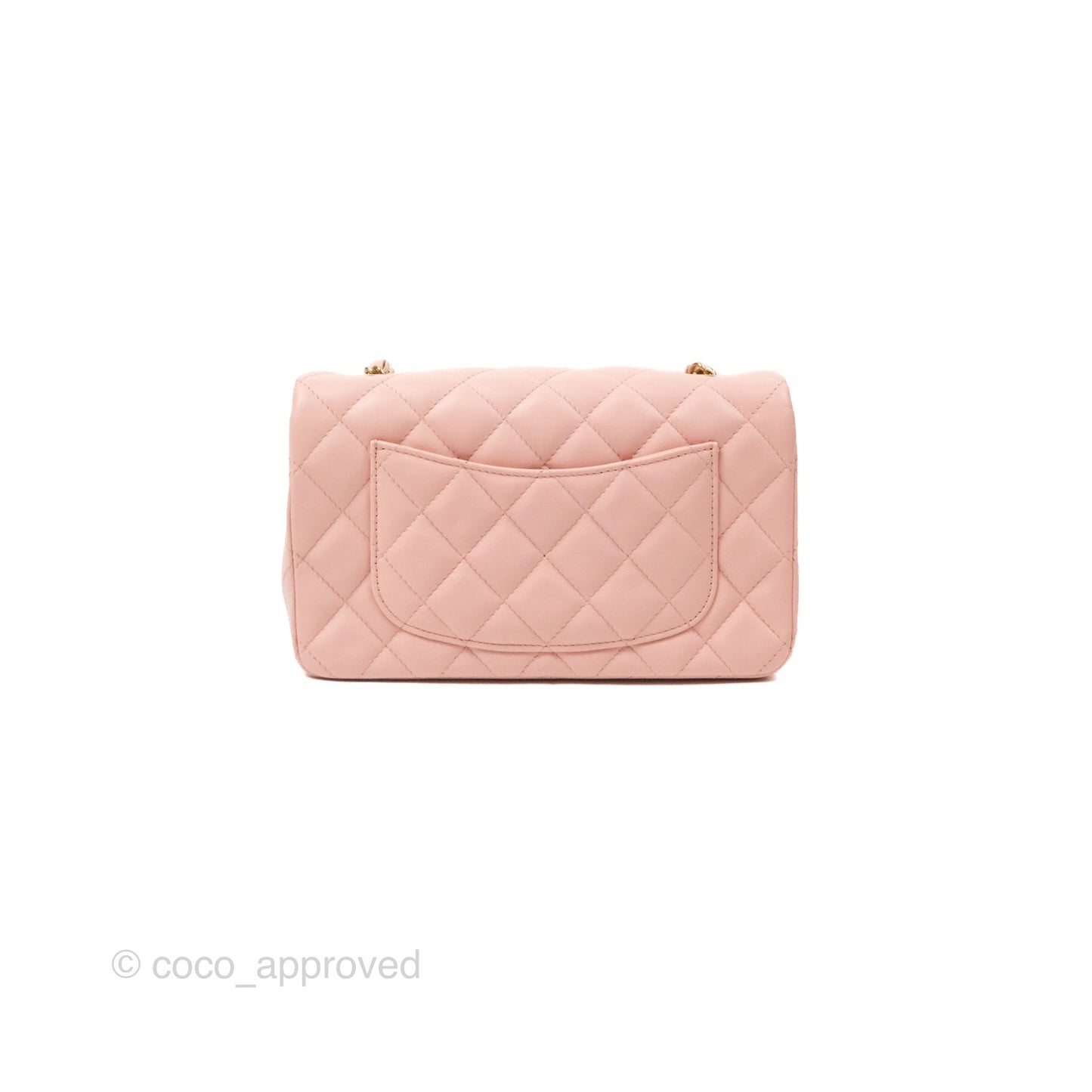 Chanel Quilted Mini Rectangular Flap Pink Lambskin Gold Hardware