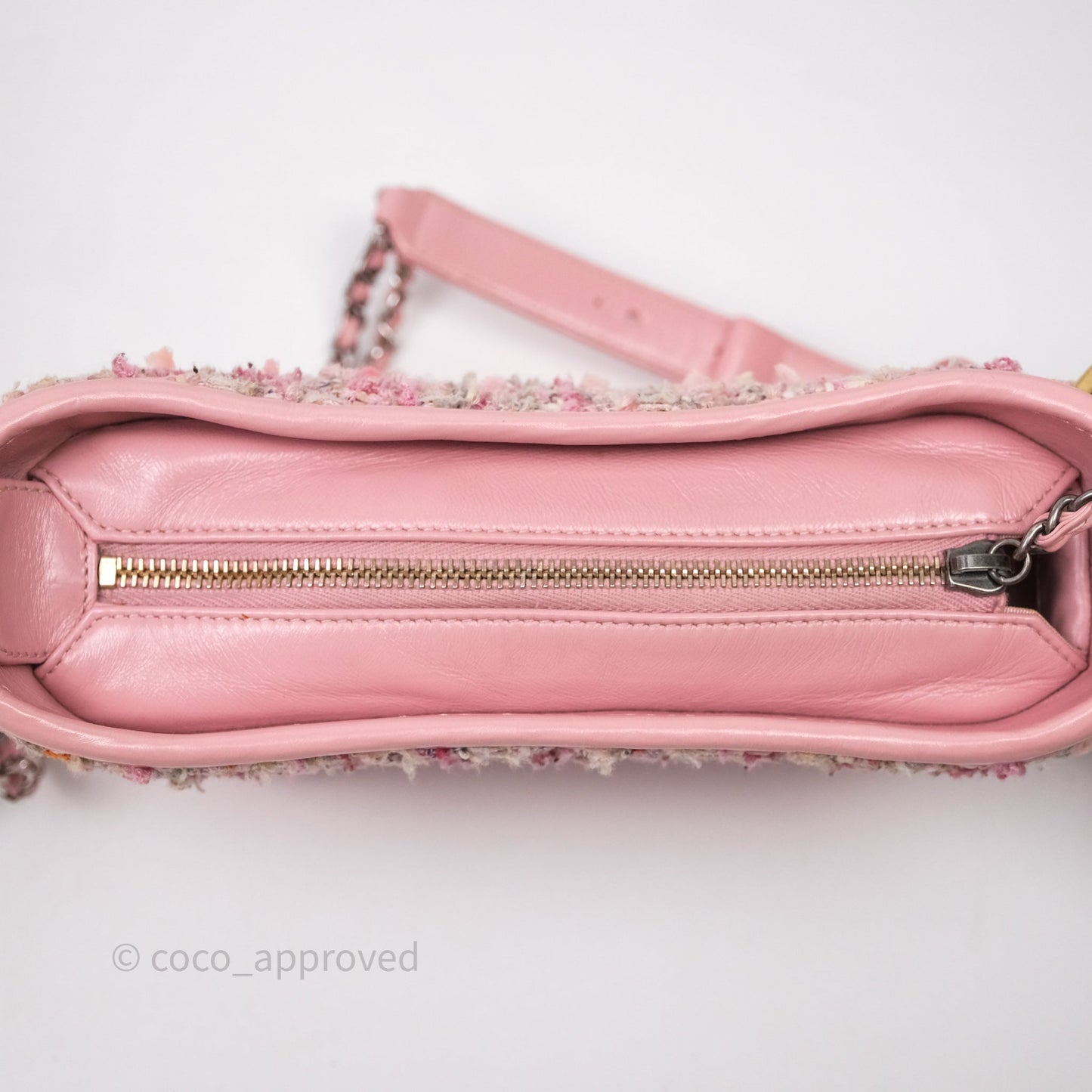 Chanel Small Gabrielle Hobo Quilted Pink Tweed Aged Calfskin