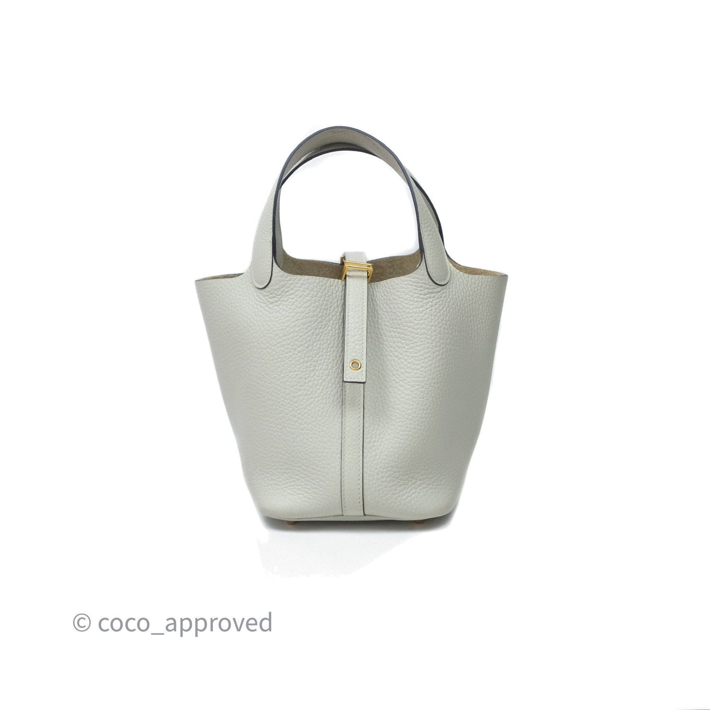 Hermès Picotin Lock 18 Gris Névé 0V Clemence Gold Hardware