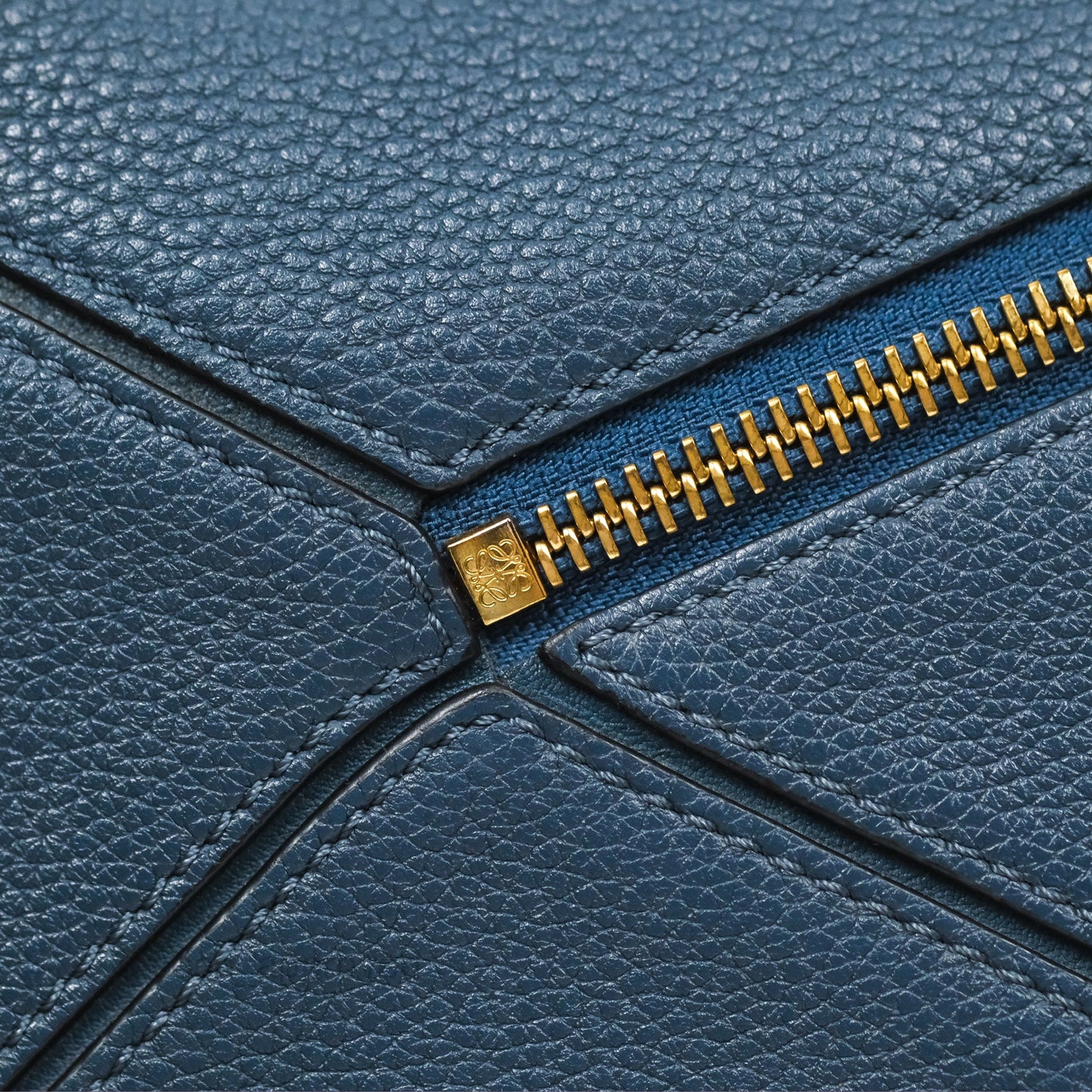 Loewe Small Puzzle Bag Navy Grained Calfskin